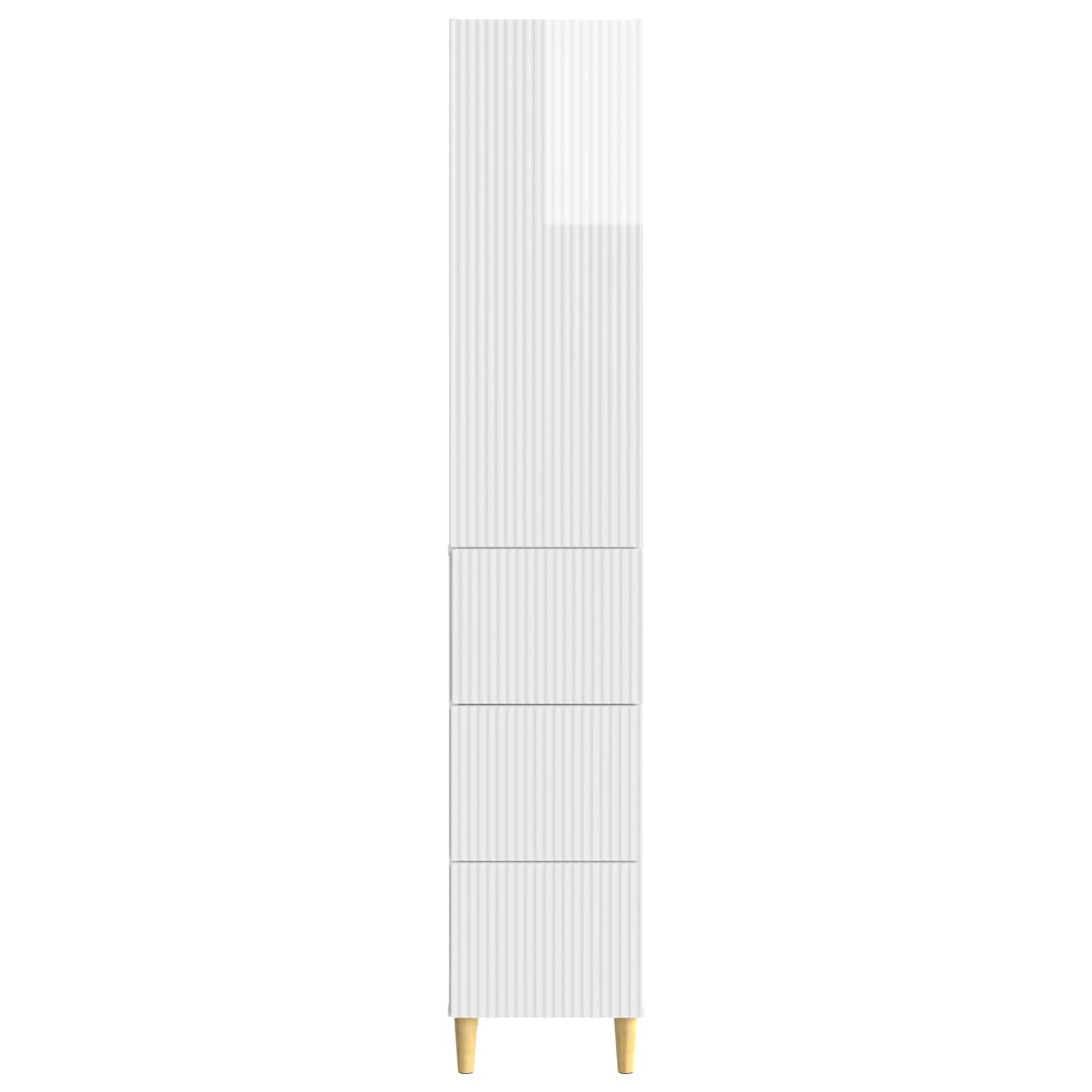 Σέτ Ντουλαπιών 2 pcs Γυαλιστερό Λευκό 33 x 34,5 x 90 εκ - Pakobazaar
