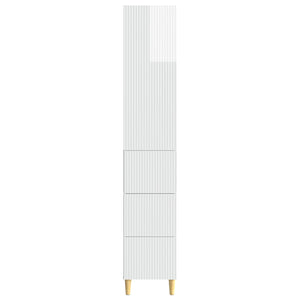 Σέτ Ντουλαπιών 2 pcs Γυαλιστερό Λευκό 33 x 34,5 x 90 εκ - Pakobazaar