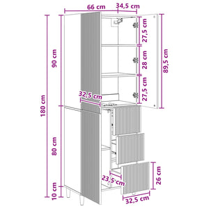 Σέτ Ντουλαπιών 2 pcs 66 x 34,5 x 90 εκ Επεξεργασμένο Ξύλο - Pakobazaar