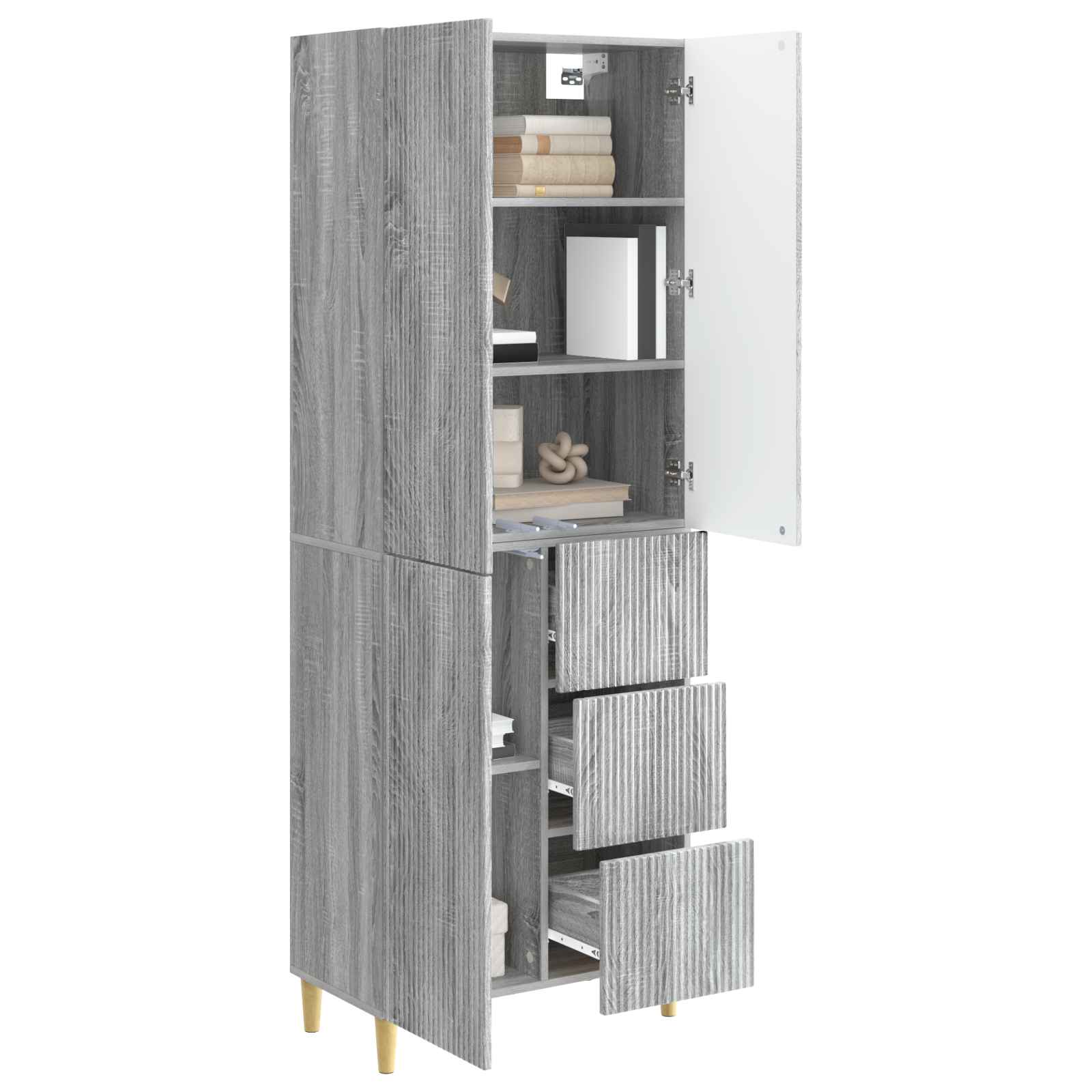 Σέτ Ντουλαπιών 2 pcs Γκρι Sonoma 66 x 34,5 x 90 εκ - Pakobazaar