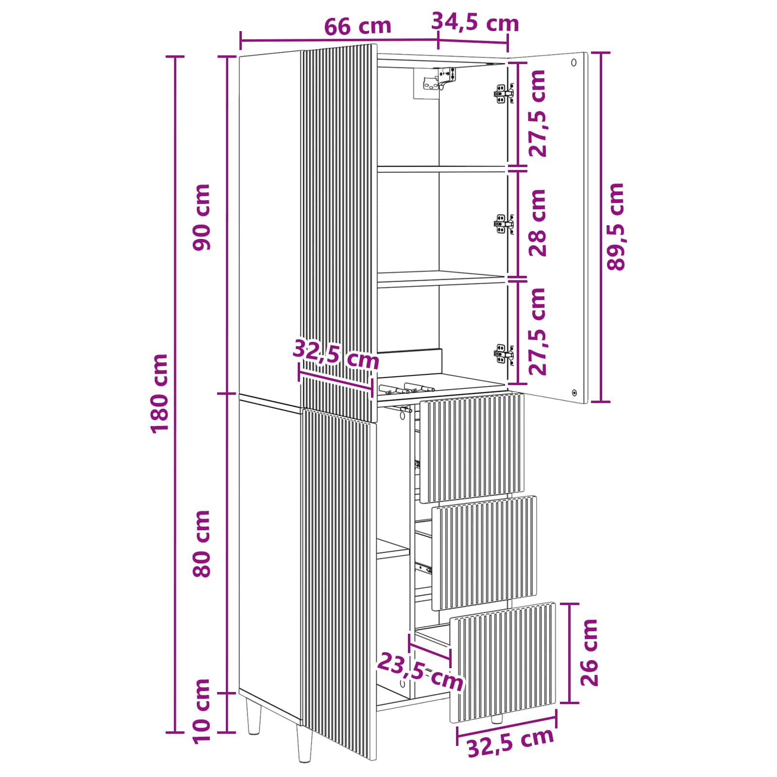Σέτ Ντουλαπιών 2 pcs Γκρι Sonoma 66 x 34,5 x 90 εκ - Pakobazaar