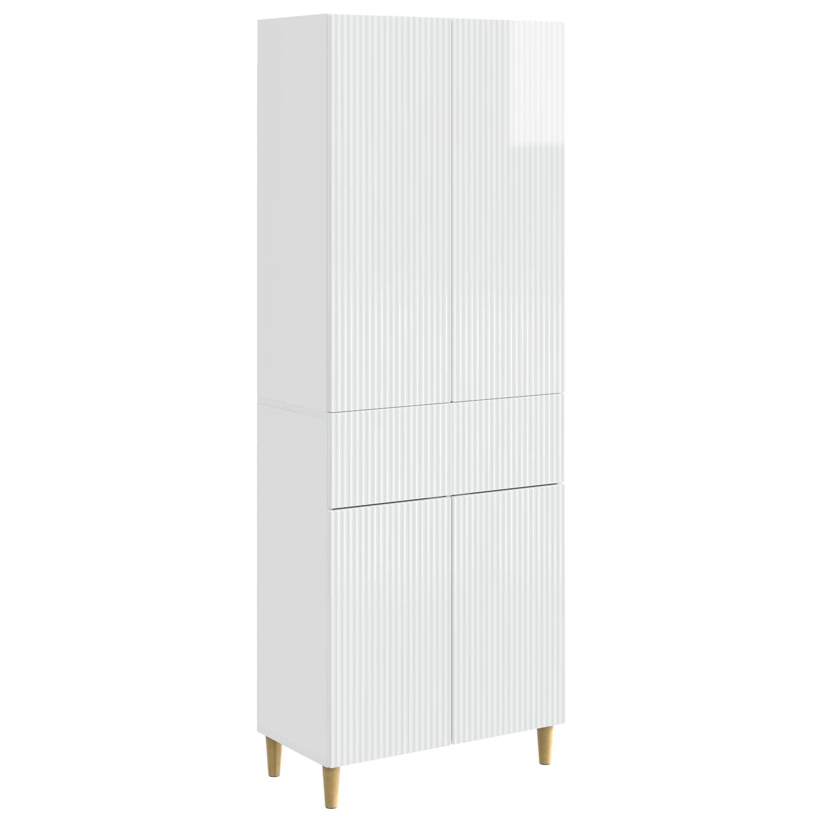 Σέτ Ντουλαπιών 2 pcs Γυαλιστερό Λευκό 66 x 34,5 x 90 εκ - Pakobazaar