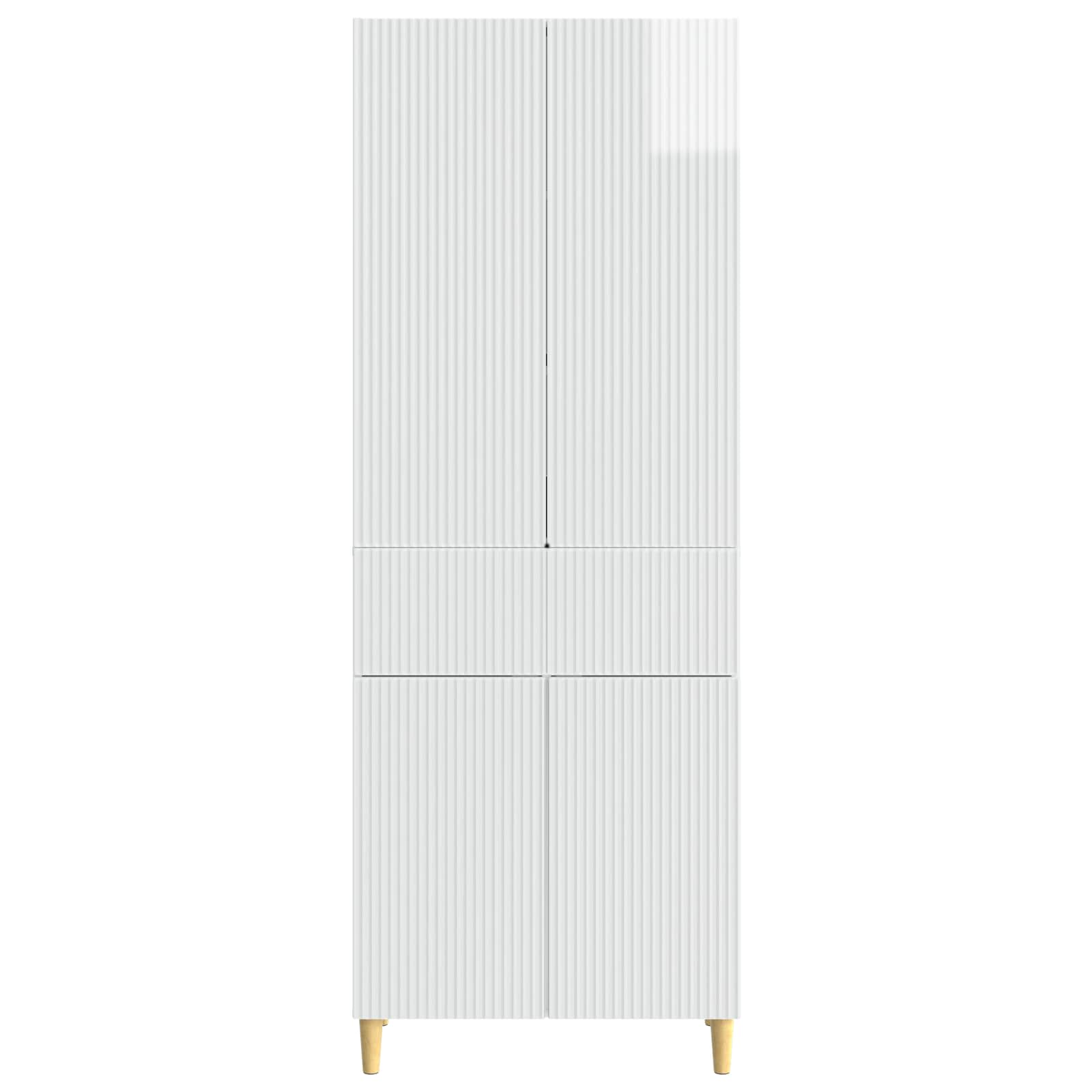 Σέτ Ντουλαπιών 2 pcs Γυαλιστερό Λευκό 66 x 34,5 x 90 εκ - Pakobazaar