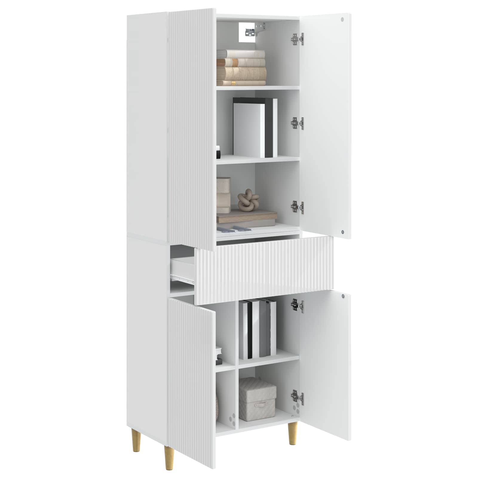Σέτ Ντουλαπιών 2 pcs Γυαλιστερό Λευκό 66 x 34,5 x 90 εκ - Pakobazaar