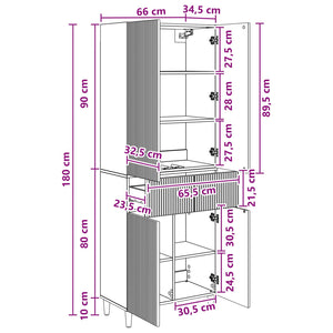 Σέτ Ντουλαπιών 2 pcs 66 x 34,5 x 90 εκ Επεξεργασμένο Ξύλο - Pakobazaar
