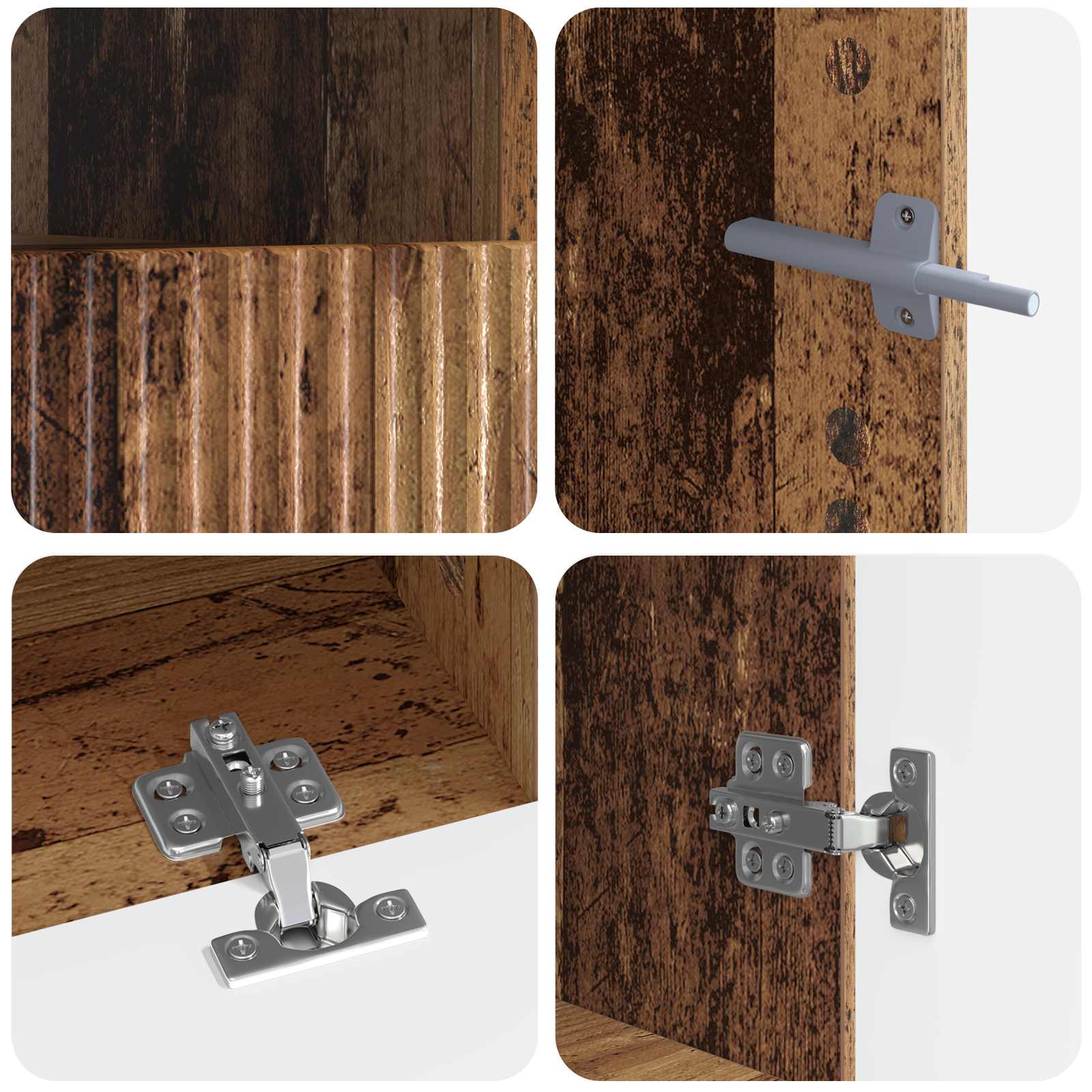 5 Τεμάχια LED Τηλεοπτικού Ντουλαπιού Παλαιωμένο ξύλο
