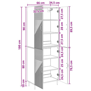 Σέτ Ντουλαπιών 2 pcs 66 x 34,5 x 89,5 εκ Επεξεργασμένο Ξύλο - Pakobazaar