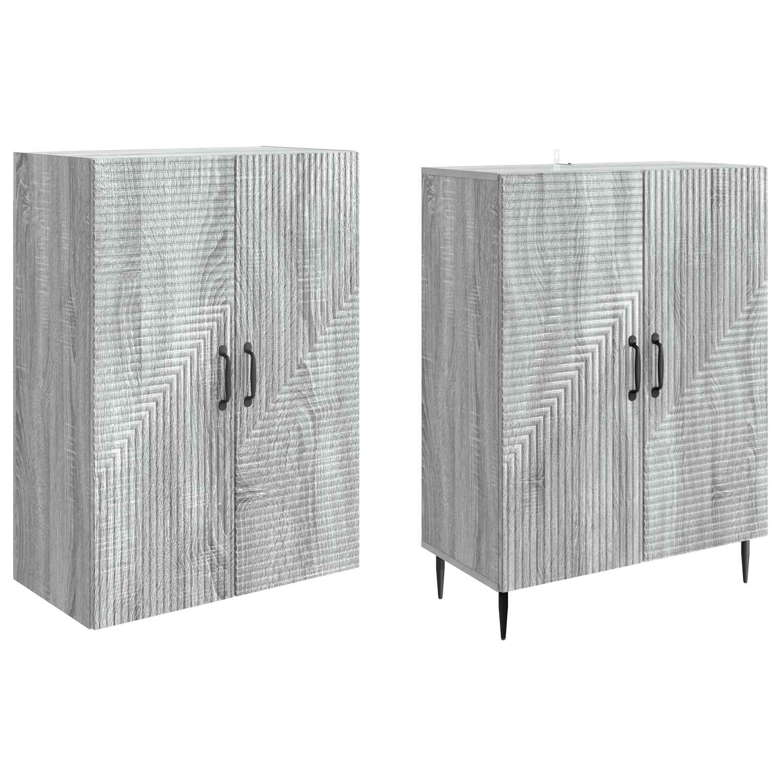 Σέτ Ντουλαπιών 2 pcs Γκρι Sonoma 66 x 34,5 x 89,5 εκ - Pakobazaar