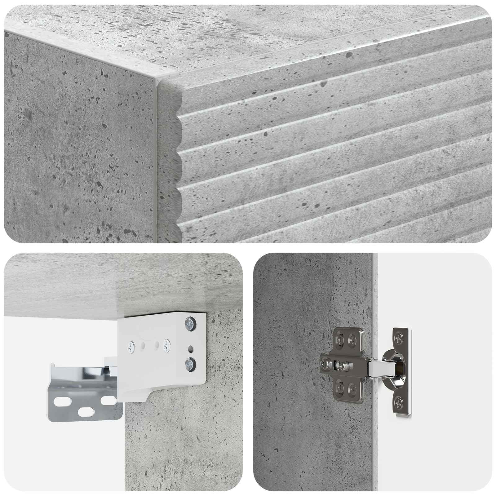 Σέτ Ντουλαπιών 2 pcs Γκρι Σκυροδέματος 33 x 34,5 x 89,5 εκ - Pakobazaar