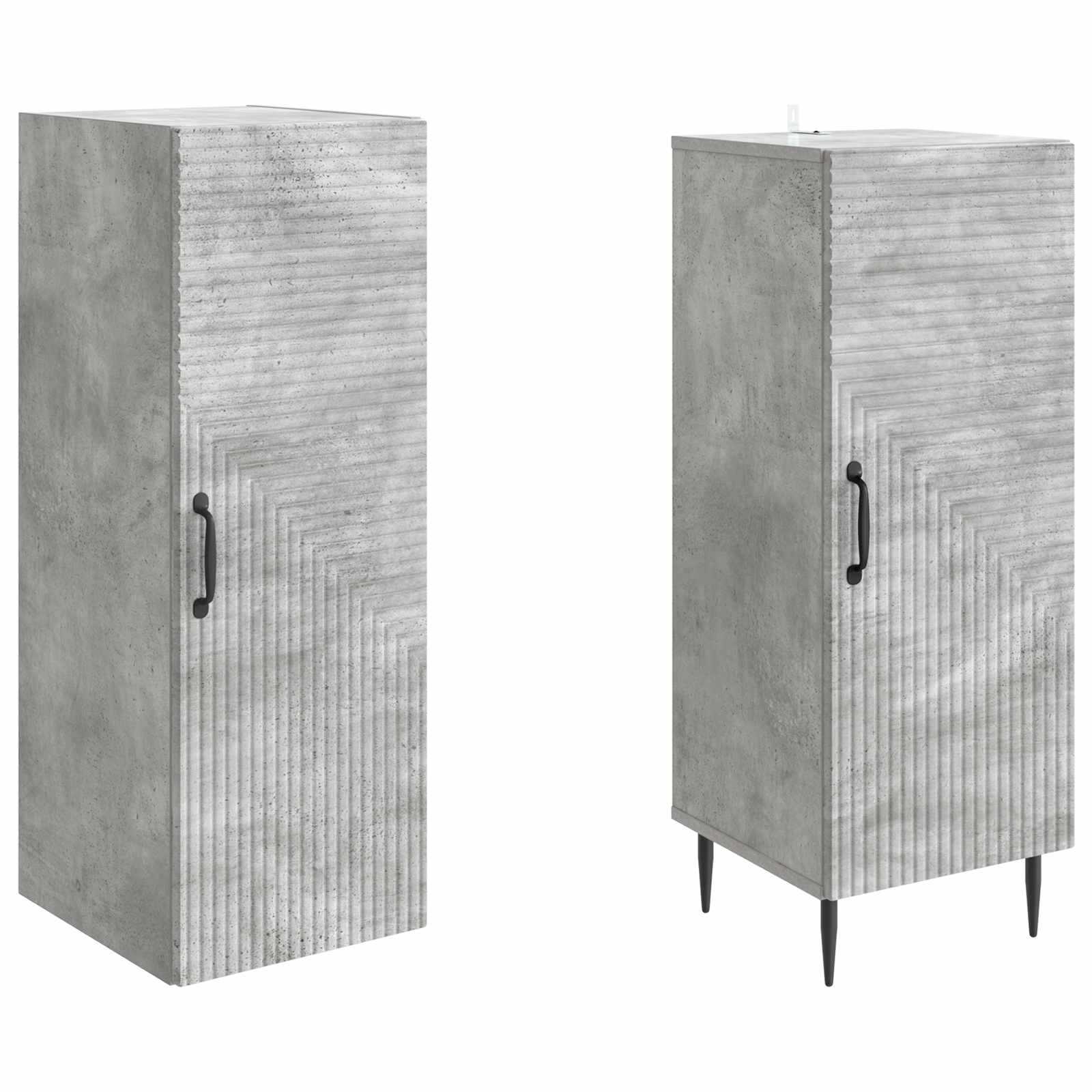 Σέτ Ντουλαπιών 2 pcs Γκρι Σκυροδέματος 33 x 34,5 x 89,5 εκ - Pakobazaar