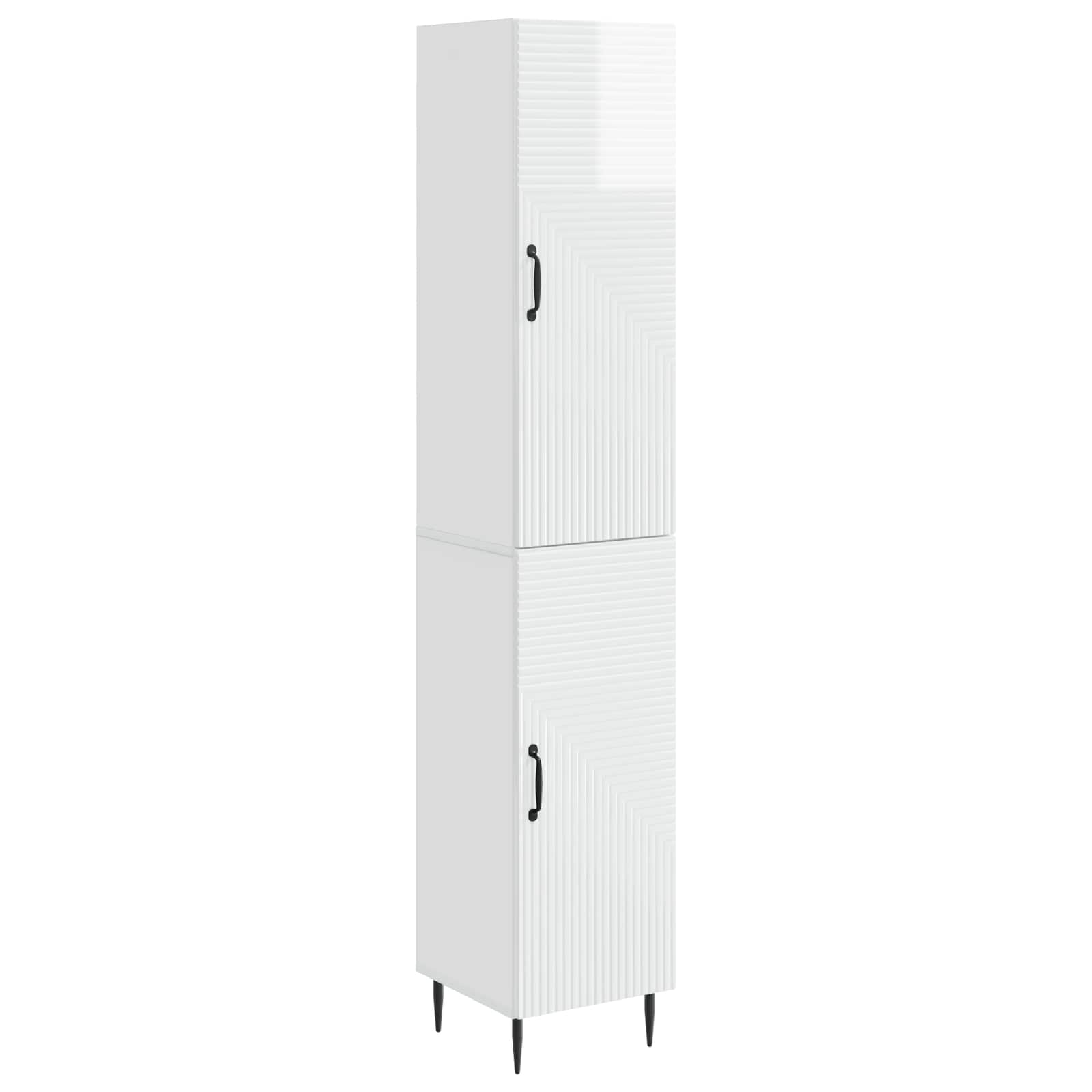 Σέτ Ντουλαπιών 2 pcs Γυαλιστερό Λευκό 33 x 34,5 x 89,5 εκ - Pakobazaar