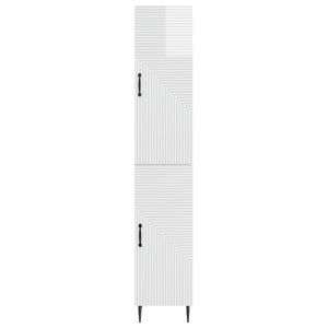 Σέτ Ντουλαπιών 2 pcs Γυαλιστερό Λευκό 33 x 34,5 x 89,5 εκ - Pakobazaar