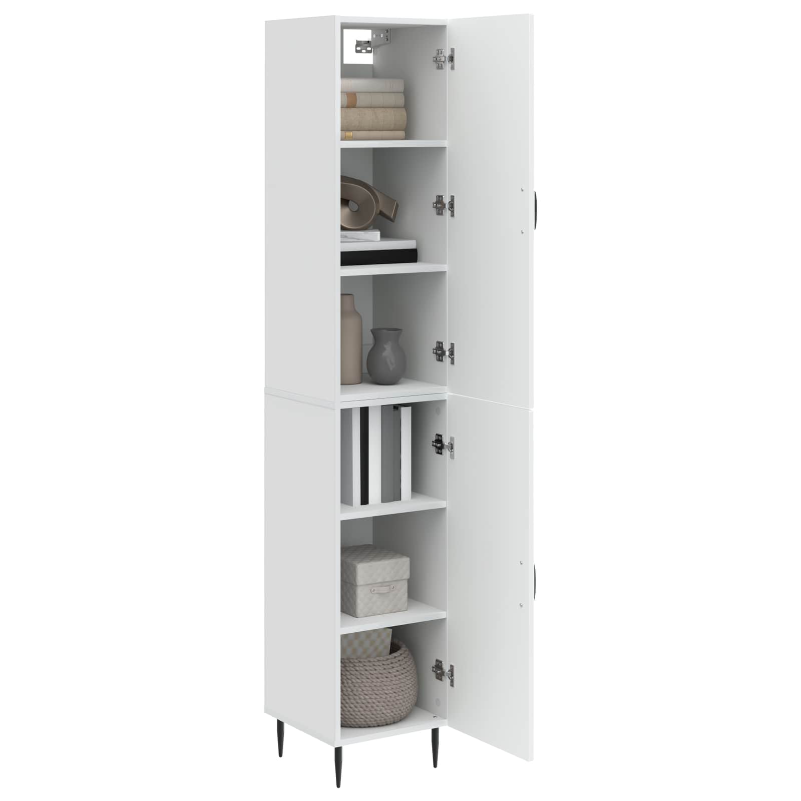 Σέτ Ντουλαπιών 2 pcs Γυαλιστερό Λευκό 33 x 34,5 x 89,5 εκ - Pakobazaar