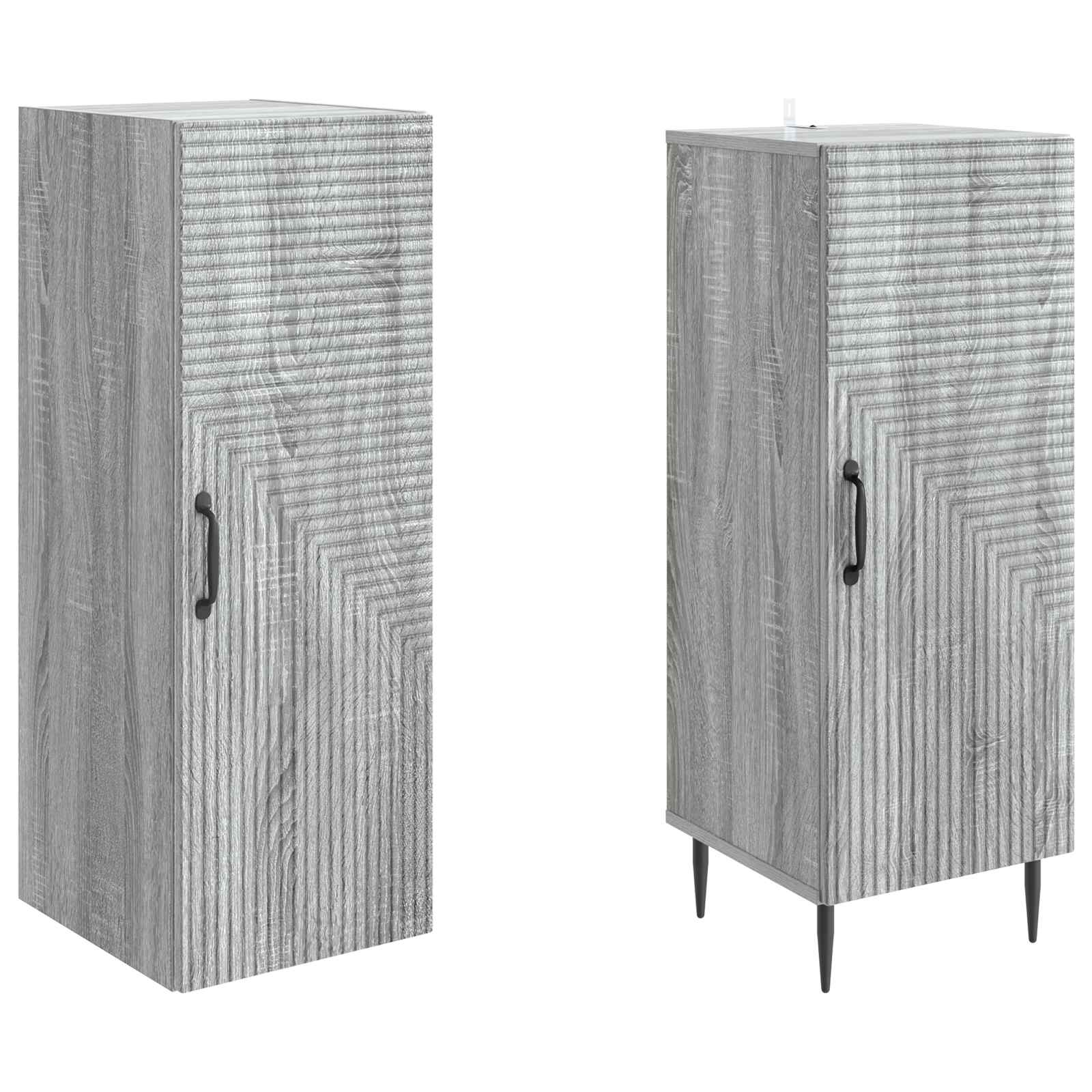 Σέτ Ντουλαπιών 2 pcs Γκρι Sonoma 33 x 34,5 x 89,5 εκ - Pakobazaar