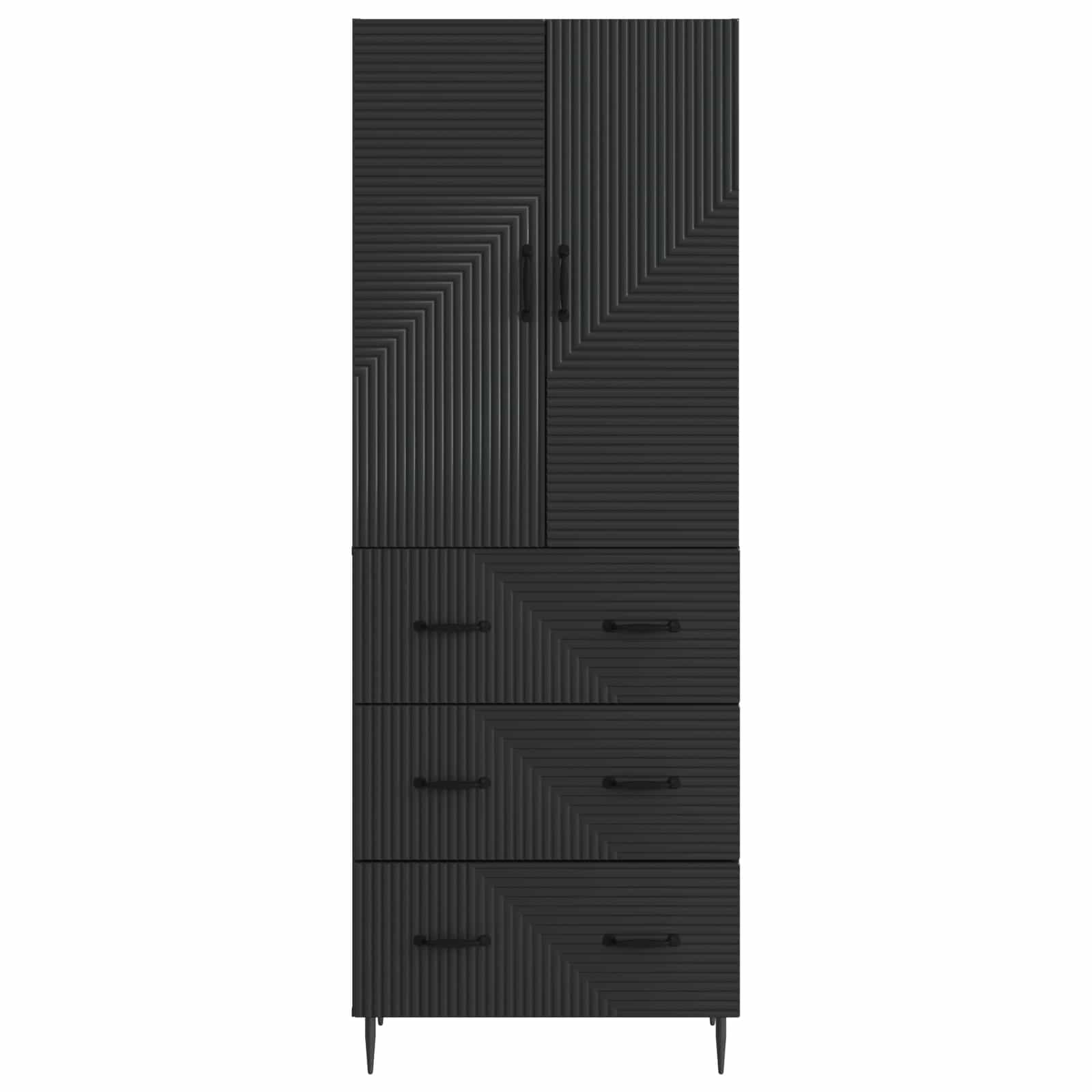 Σέτ Ντουλαπιών 2 pcs Μαύρο 66 x 34,5 x 90 εκ Επεξεργασμένο Ξύλο - Pakobazaar