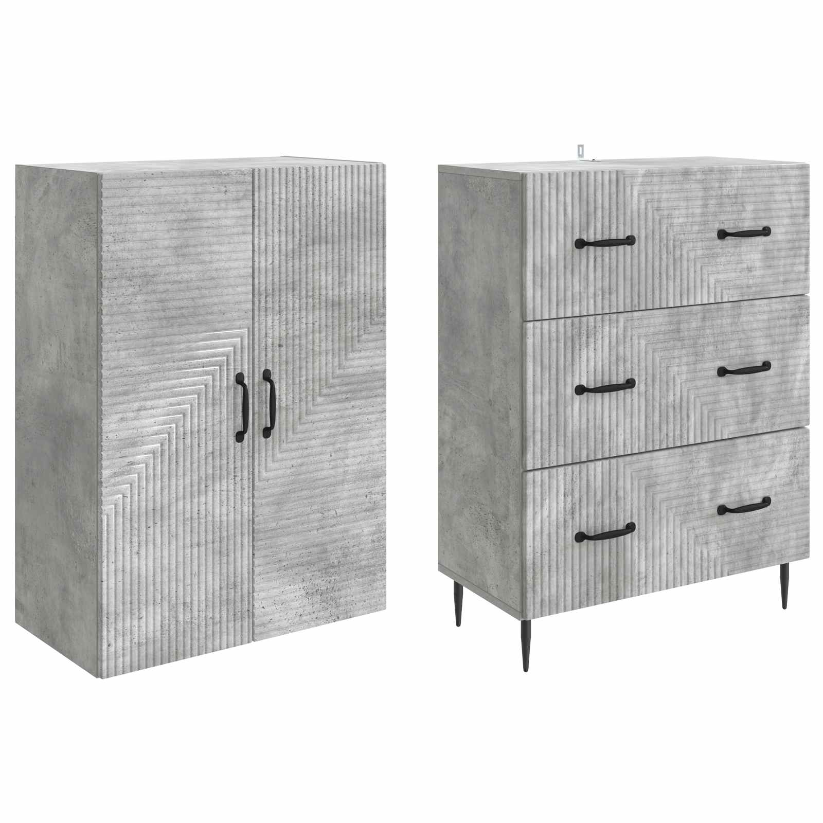 Σέτ Ντουλαπιών 2 pcs Γκρι Σκυροδέματος 66 x 34,5 x 90 εκ - Pakobazaar