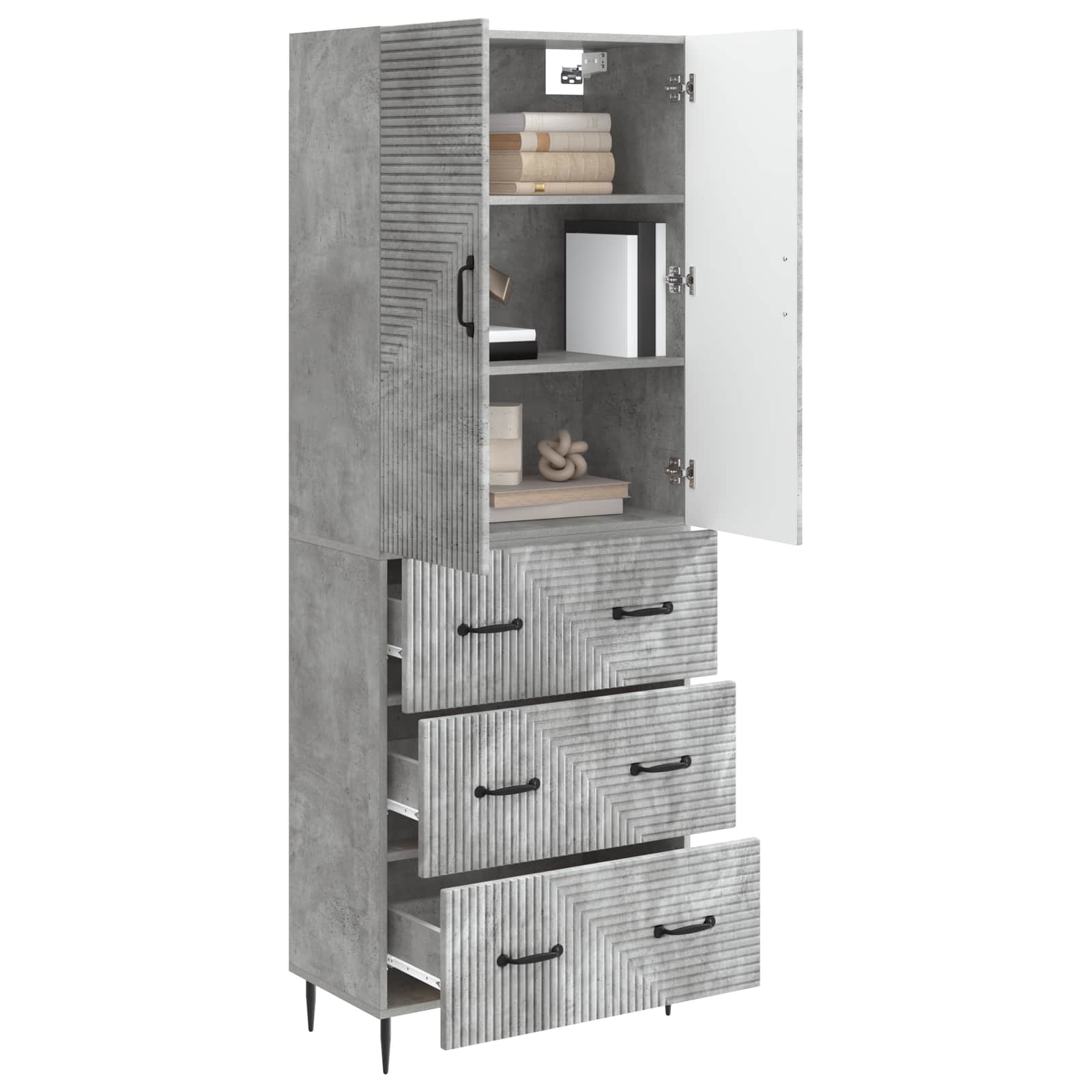 Σέτ Ντουλαπιών 2 pcs Γκρι Σκυροδέματος 66 x 34,5 x 90 εκ - Pakobazaar
