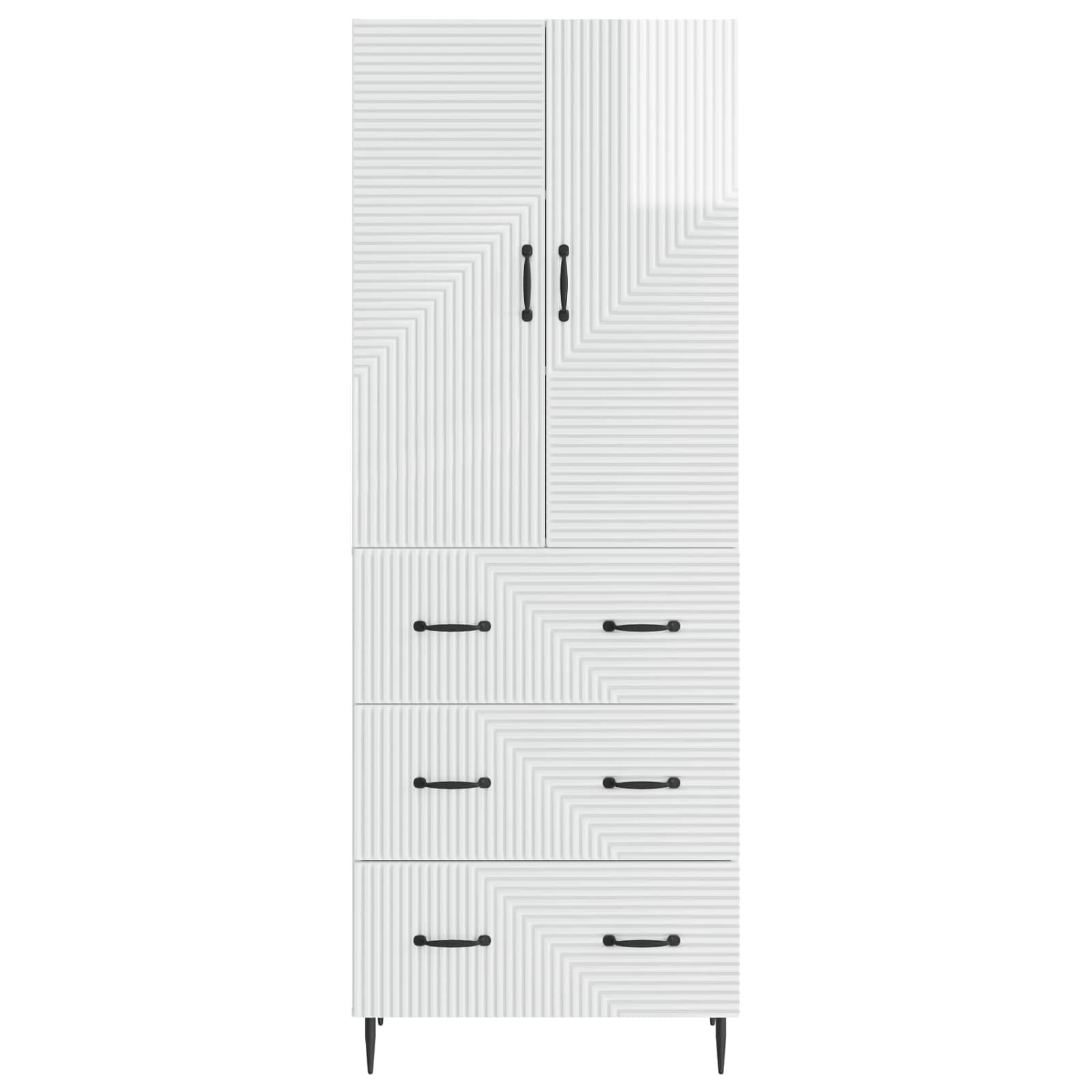 Σέτ Ντουλαπιών 2 pcs Γυαλιστερό Λευκό 66 x 34,5 x 90 εκ - Pakobazaar