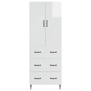 Σέτ Ντουλαπιών 2 pcs Γυαλιστερό Λευκό 66 x 34,5 x 90 εκ - Pakobazaar