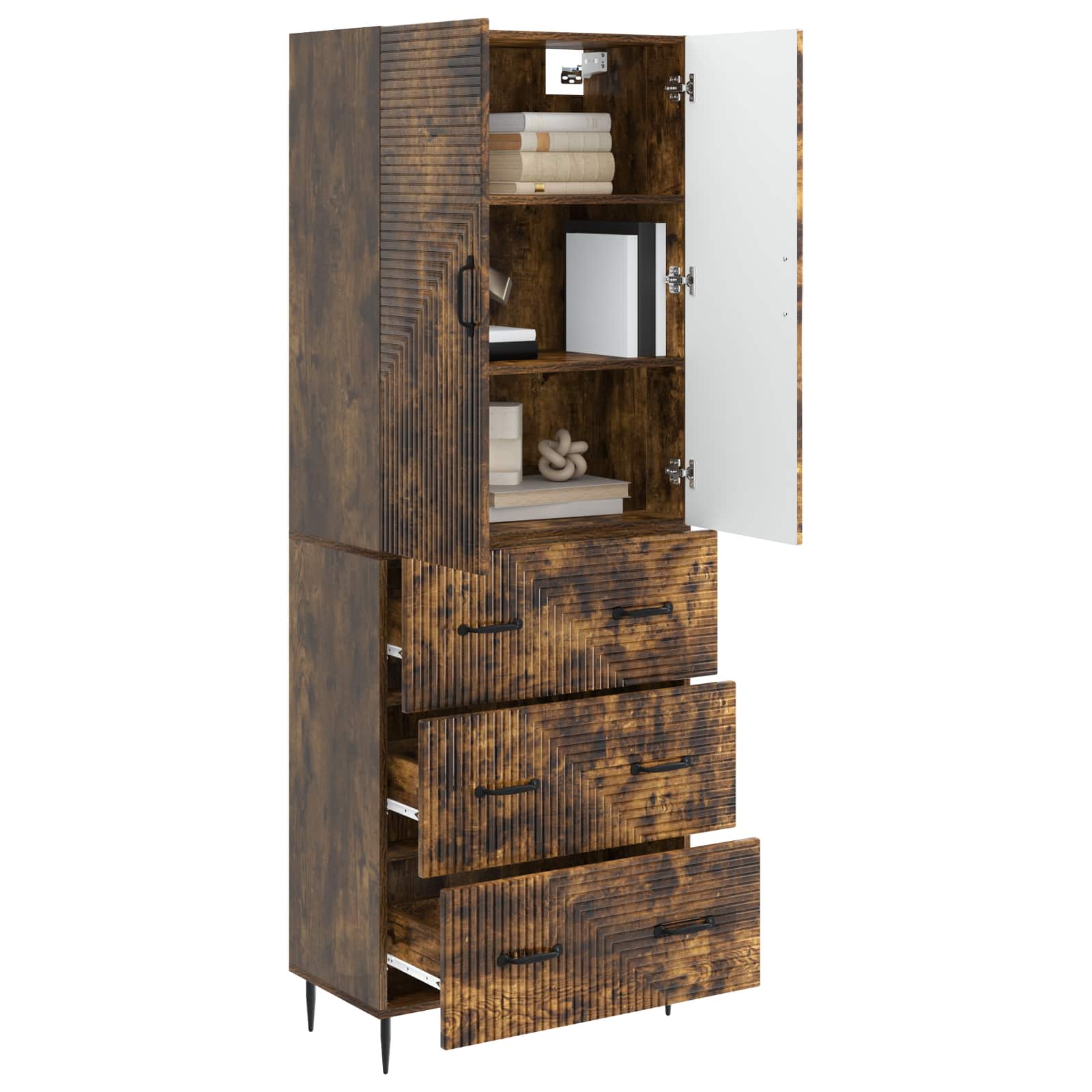Σέτ Ντουλαπιών 2 pcs Καπνισμένο Ξύλο Δρυός 66 x 34,5 x 90 εκ - Pakobazaar