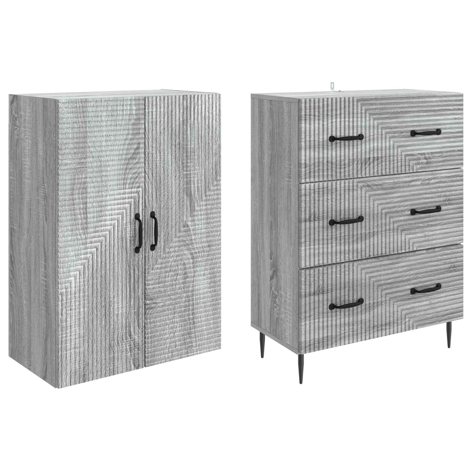 Σέτ Ντουλαπιών 2 pcs Γκρι Sonoma 66 x 34,5 x 90 εκ - Pakobazaar