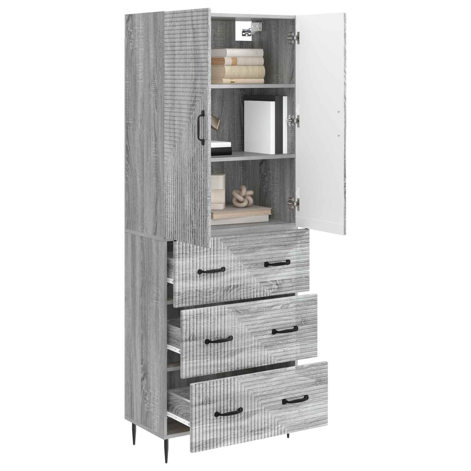 Σέτ Ντουλαπιών 2 pcs Γκρι Sonoma 66 x 34,5 x 90 εκ - Pakobazaar