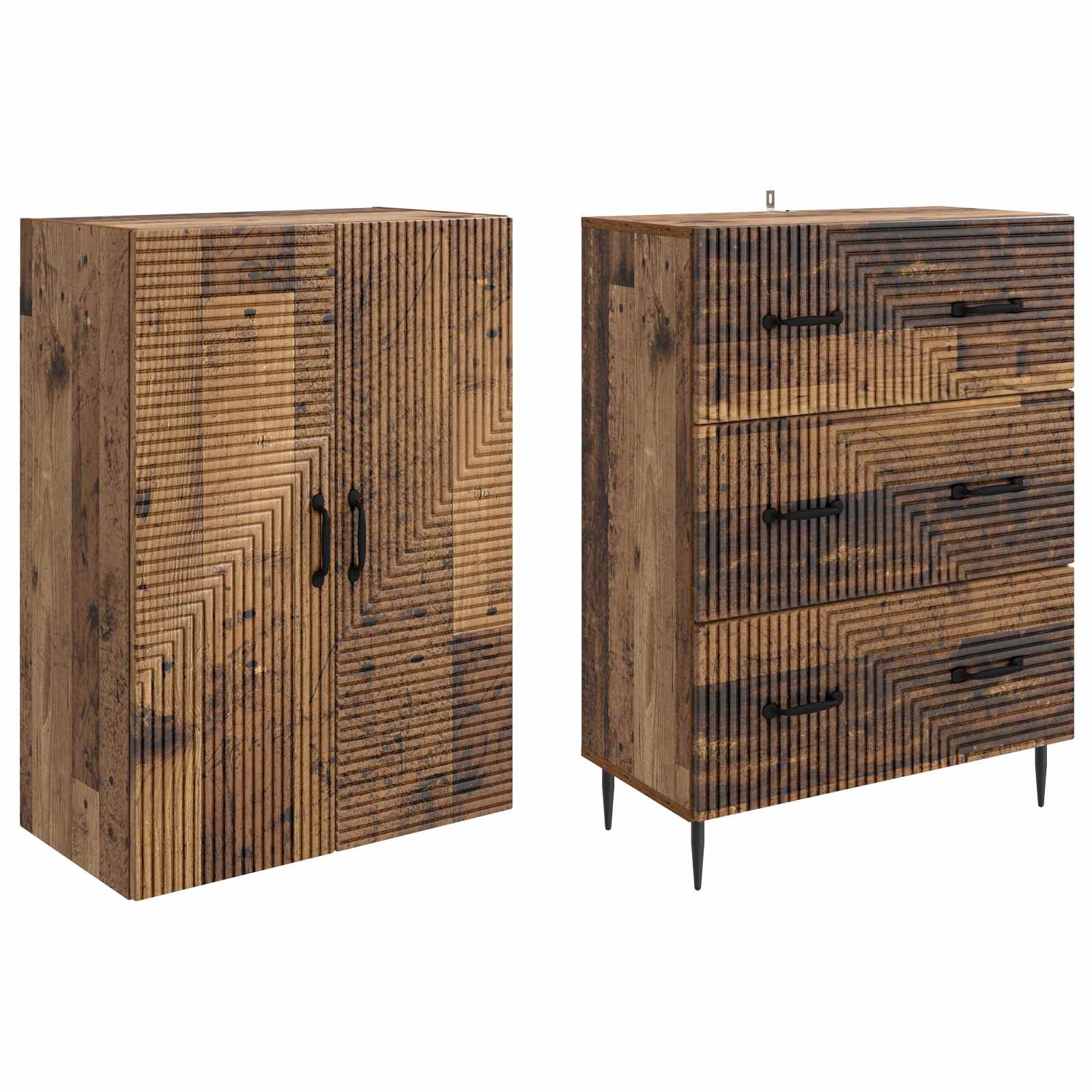 Σέτ Ντουλαπιών 2 pcs Παλαιωμένο ξύλο 66 x 34,5 x 90 εκ - Pakobazaar