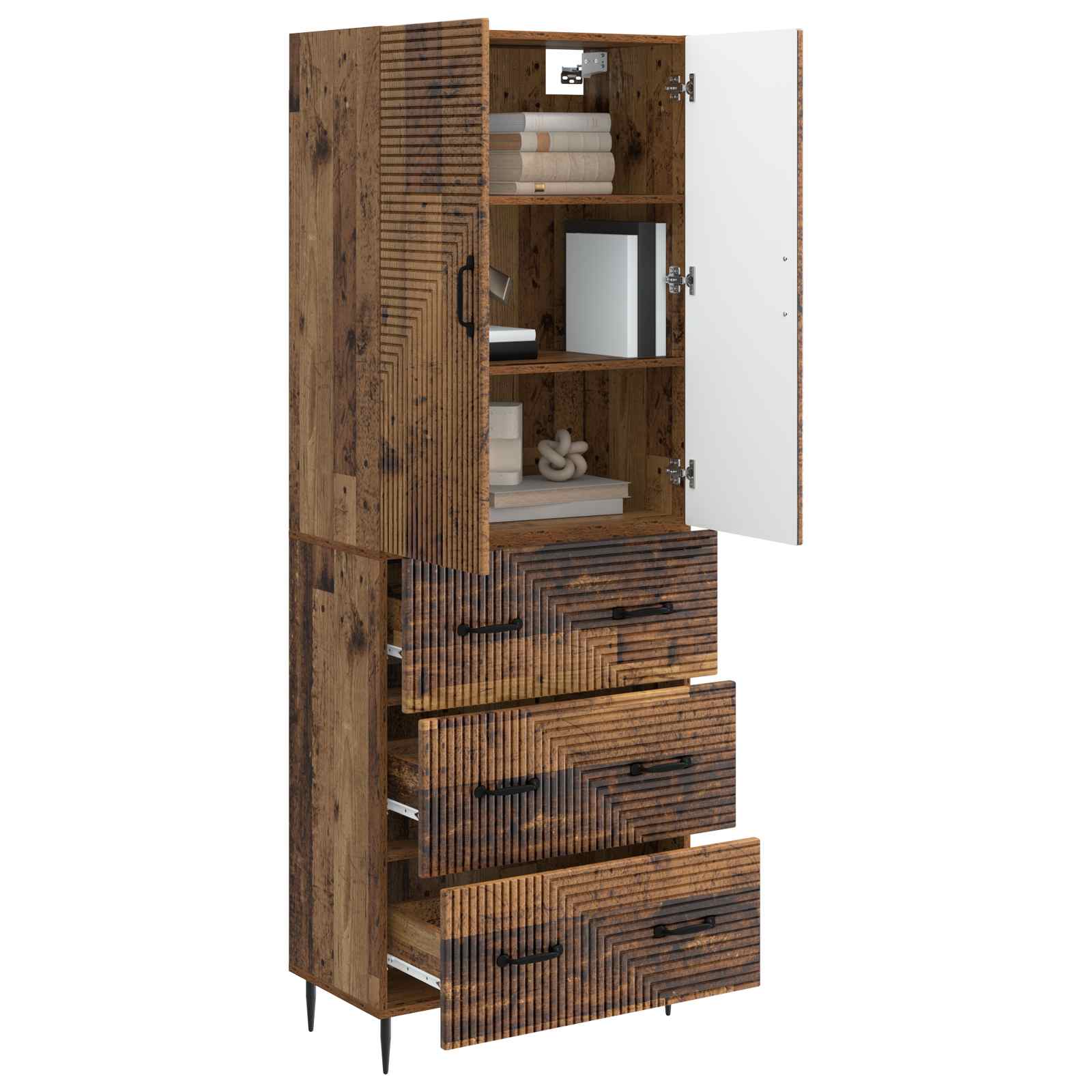 Σέτ Ντουλαπιών 2 pcs Παλαιωμένο ξύλο 66 x 34,5 x 90 εκ - Pakobazaar