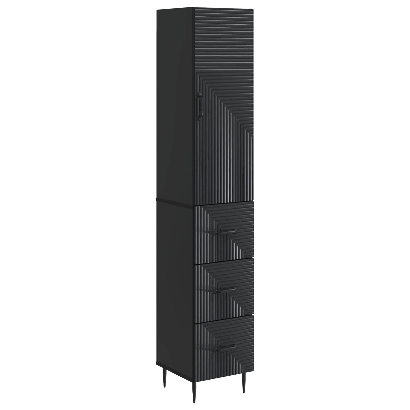 Σέτ Ντουλαπιών 2 pcs Μαύρο 33 x 34,5 x 90 εκ Επεξεργασμένο Ξύλο - Pakobazaar