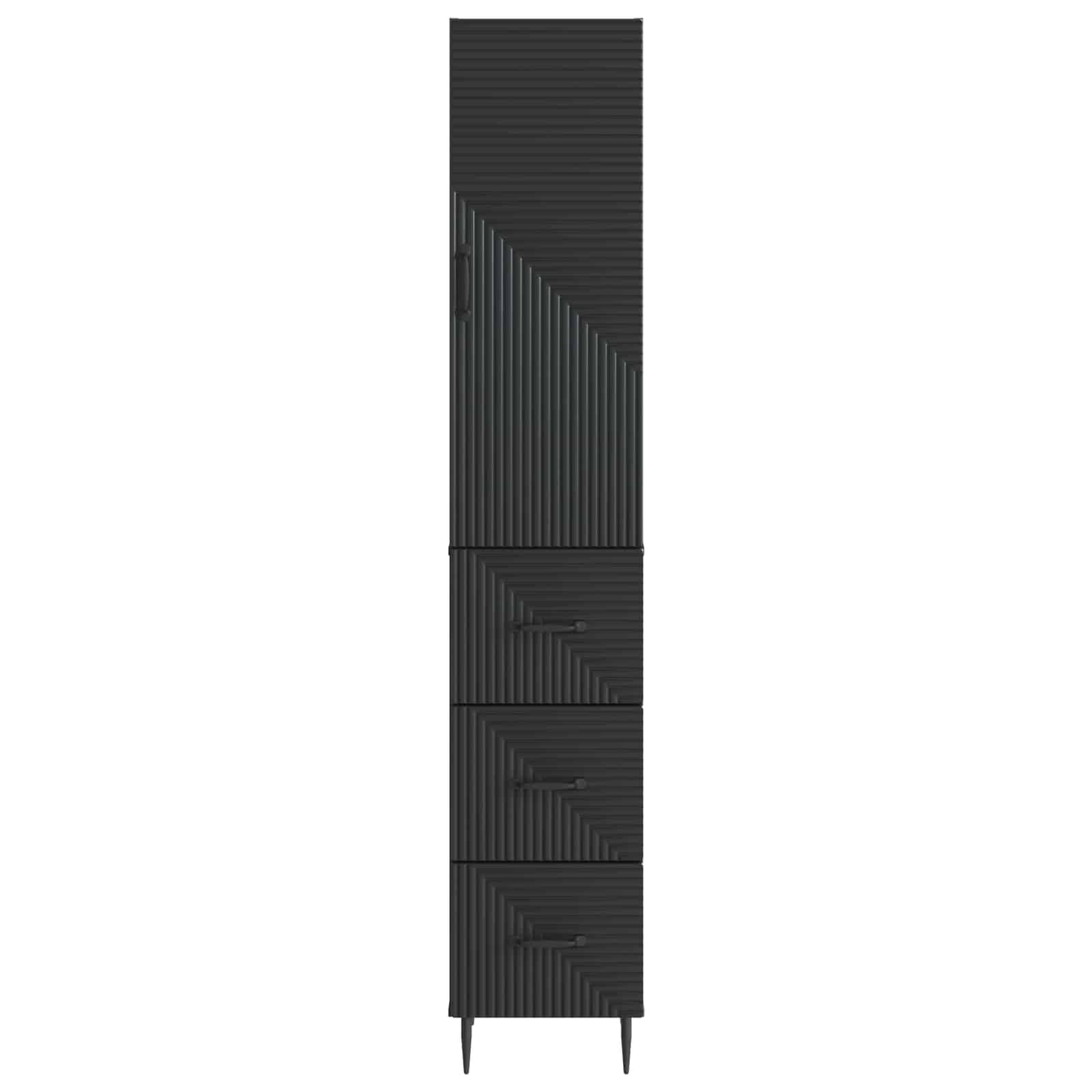 Σέτ Ντουλαπιών 2 pcs Μαύρο 33 x 34,5 x 90 εκ Επεξεργασμένο Ξύλο - Pakobazaar