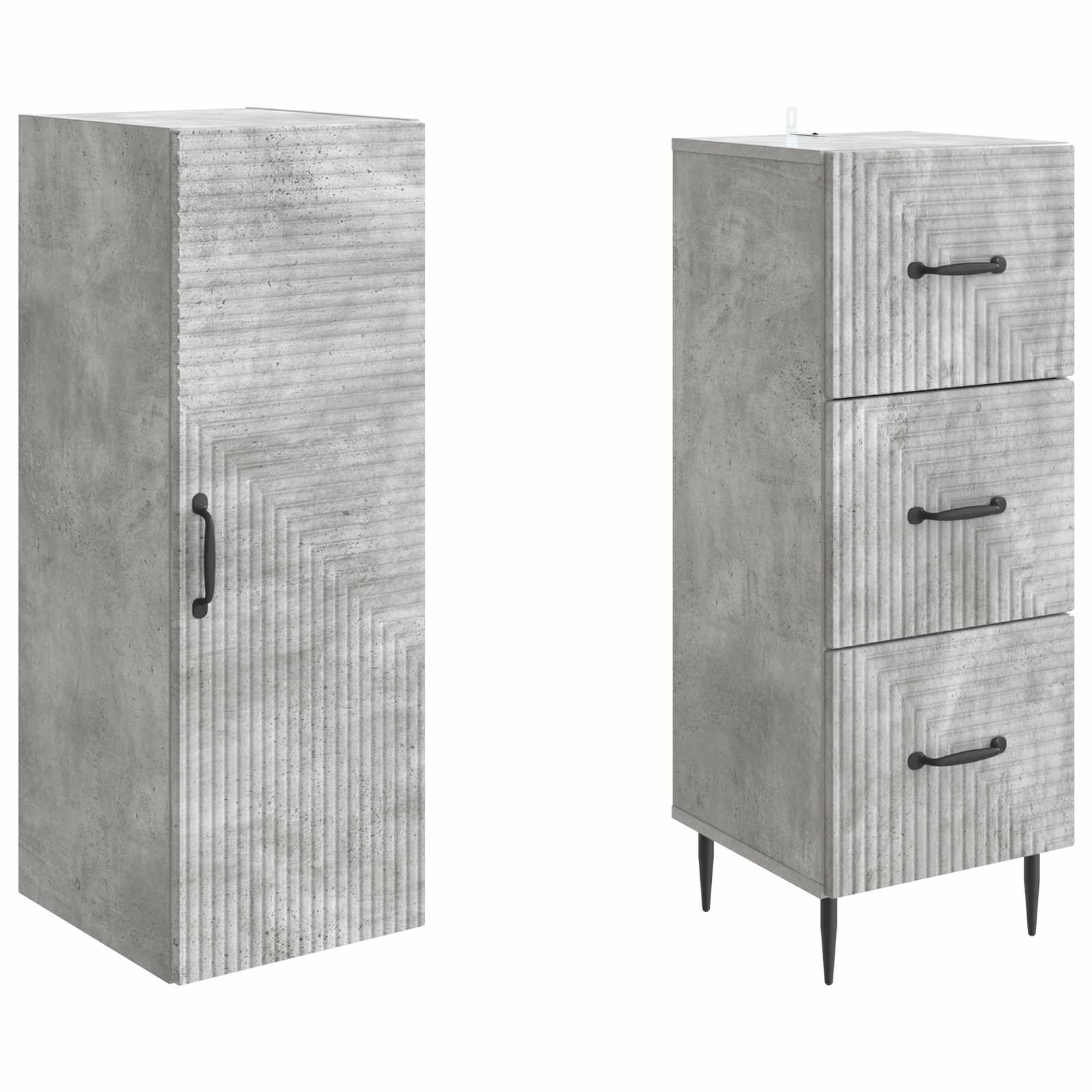 Σέτ Ντουλαπιών 2 pcs Γκρι Σκυροδέματος 33 x 34,5 x 90 εκ - Pakobazaar