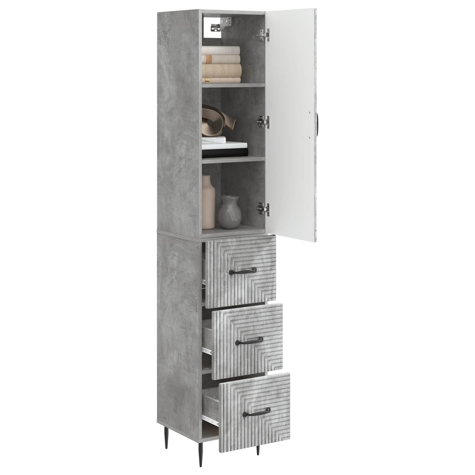 Σέτ Ντουλαπιών 2 pcs Γκρι Σκυροδέματος 33 x 34,5 x 90 εκ - Pakobazaar
