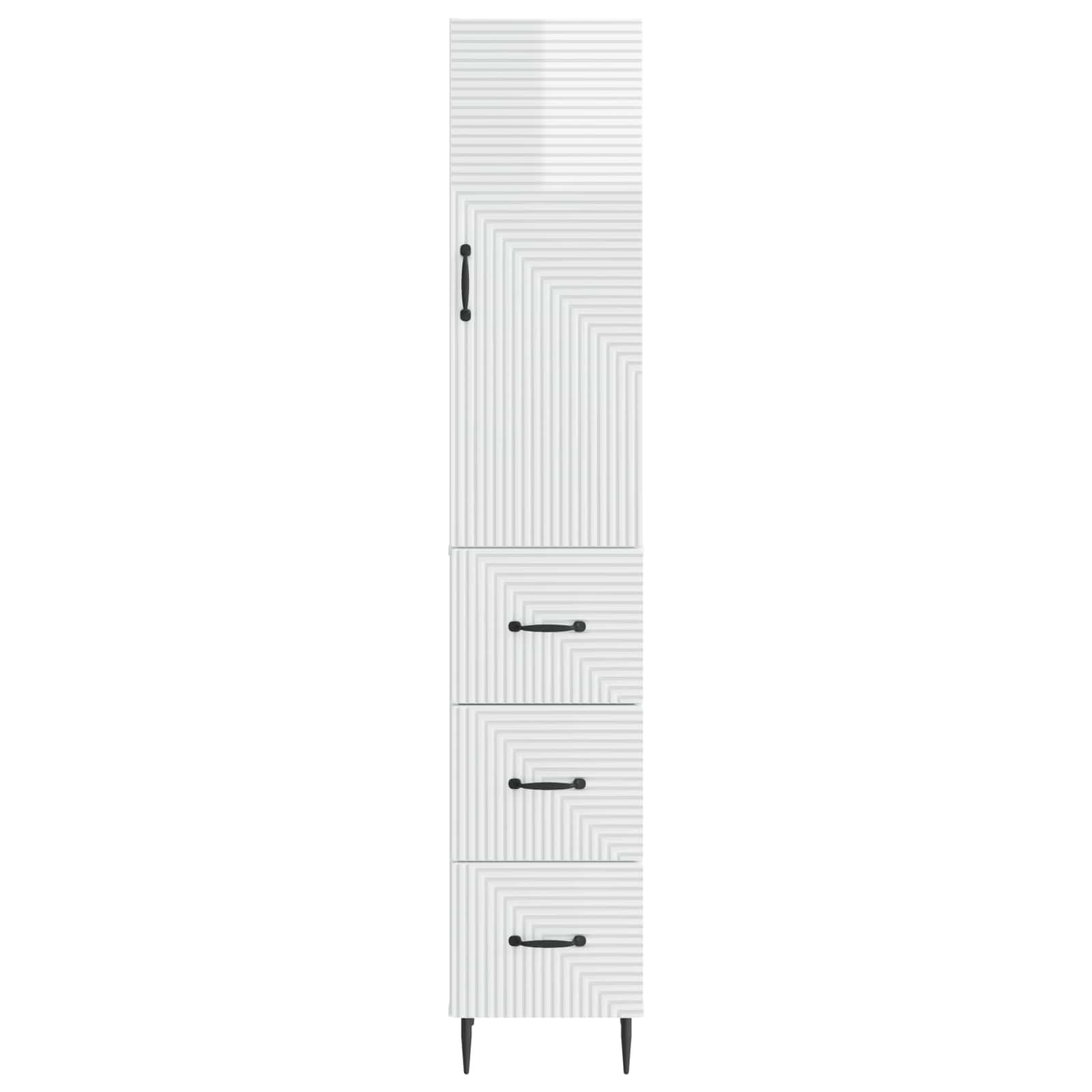 Σέτ Ντουλαπιών 2 pcs Γυαλιστερό Λευκό 33 x 34,5 x 90 εκ - Pakobazaar