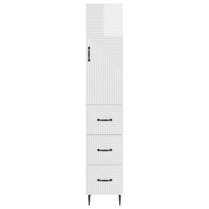 Σέτ Ντουλαπιών 2 pcs Γυαλιστερό Λευκό 33 x 34,5 x 90 εκ - Pakobazaar