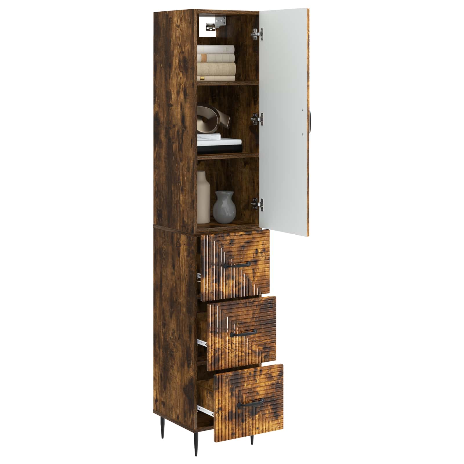 Σέτ Ντουλαπιών 2 pcs Καπνισμένο Ξύλο Δρυός 33 x 34,5 x 90 εκ - Pakobazaar
