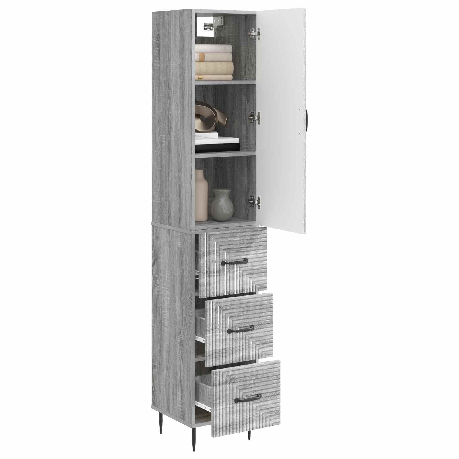Σέτ Ντουλαπιών 2 pcs Γκρι Sonoma 33 x 34,5 x 90 εκ - Pakobazaar