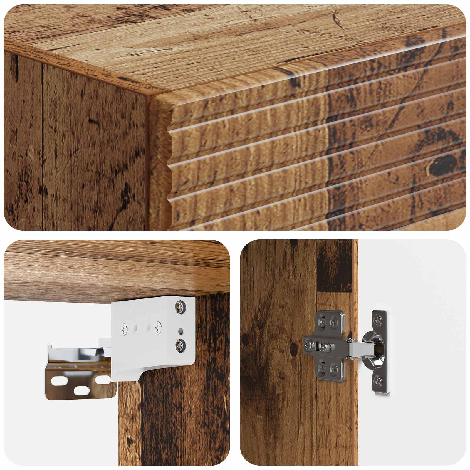 Σέτ Ντουλαπιών 2 pcs Παλαιωμένο ξύλο 33 x 34,5 x 90 εκ - Pakobazaar