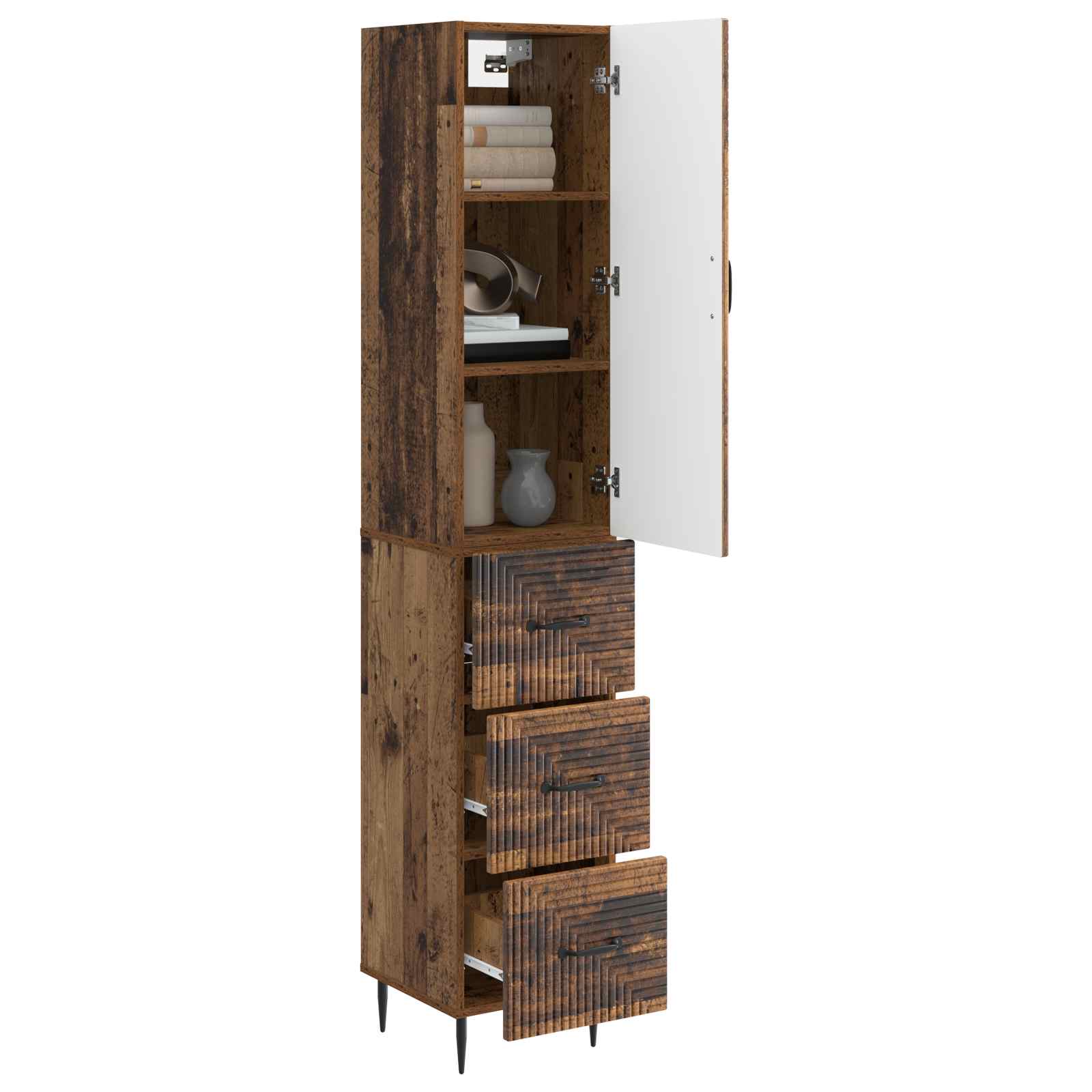 Σέτ Ντουλαπιών 2 pcs Παλαιωμένο ξύλο 33 x 34,5 x 90 εκ - Pakobazaar