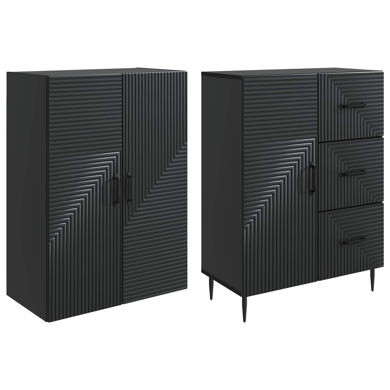 Σέτ Ντουλαπιών 2 pcs Μαύρο 66 x 34,5 x 89,5 εκ - Pakobazaar