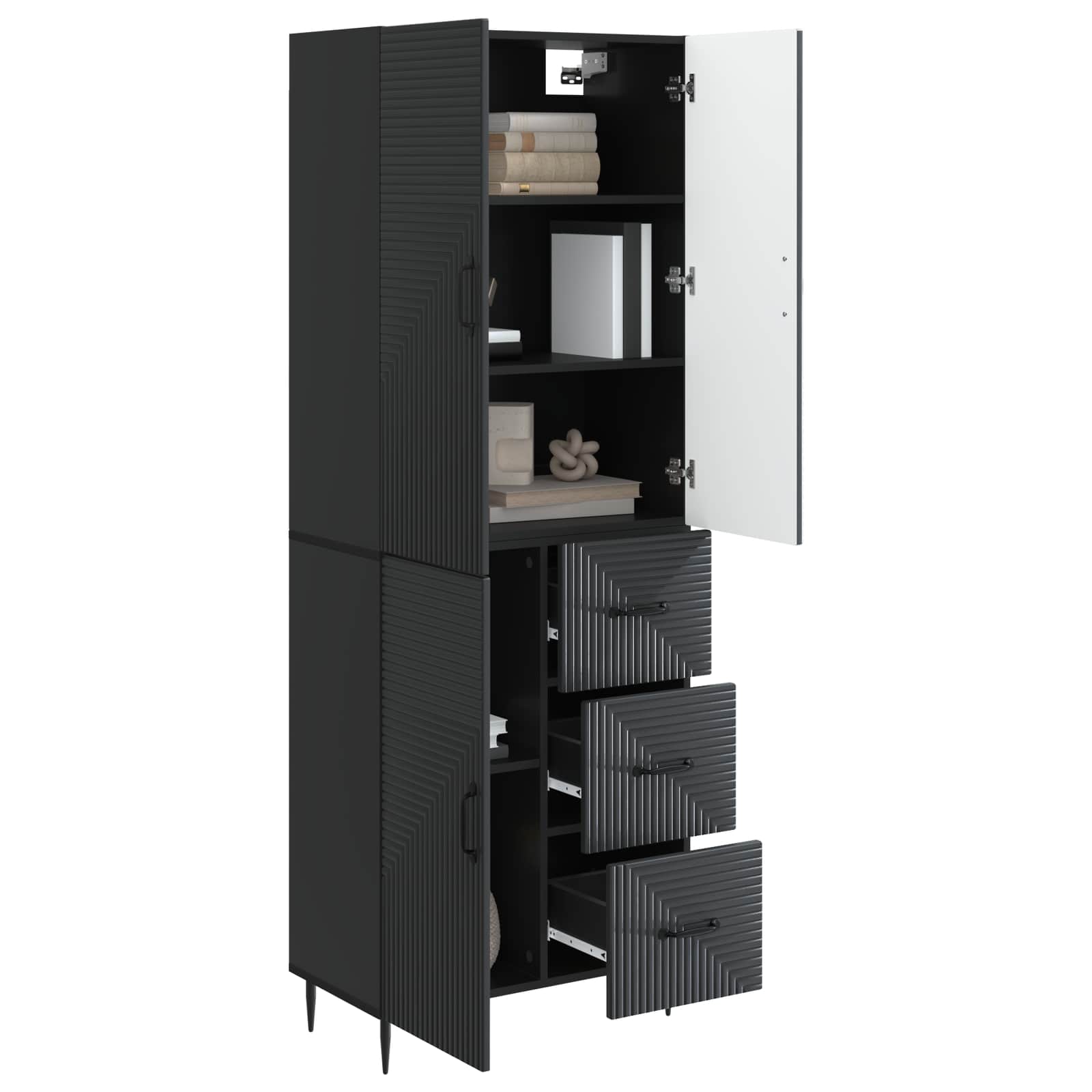 Σέτ Ντουλαπιών 2 pcs Μαύρο 66 x 34,5 x 89,5 εκ - Pakobazaar