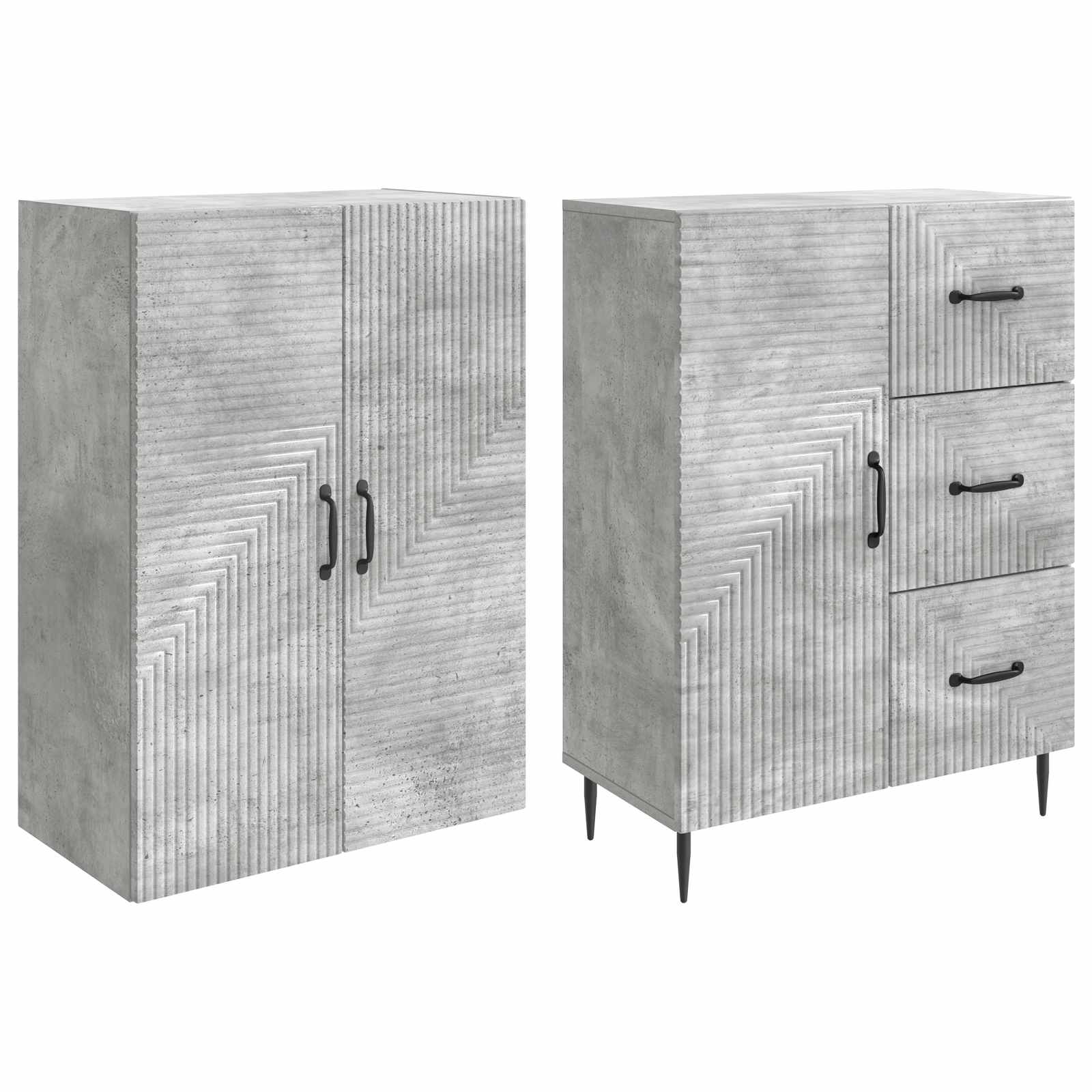 Σέτ Ντουλαπιών 2 pcs Γκρι Σκυροδέματος 66 x 34,5 x 89,5 εκ - Pakobazaar