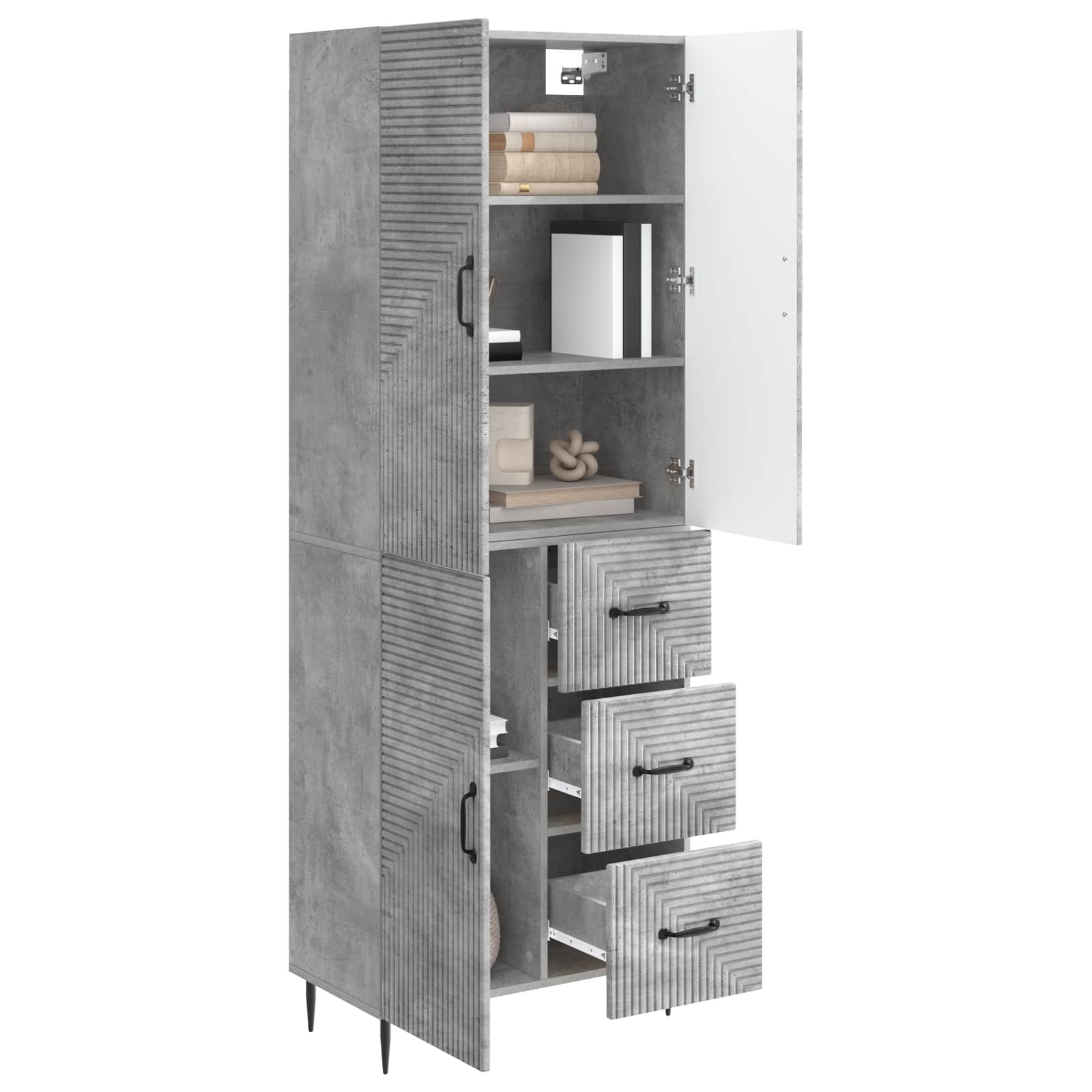 Σέτ Ντουλαπιών 2 pcs Γκρι Σκυροδέματος 66 x 34,5 x 89,5 εκ - Pakobazaar