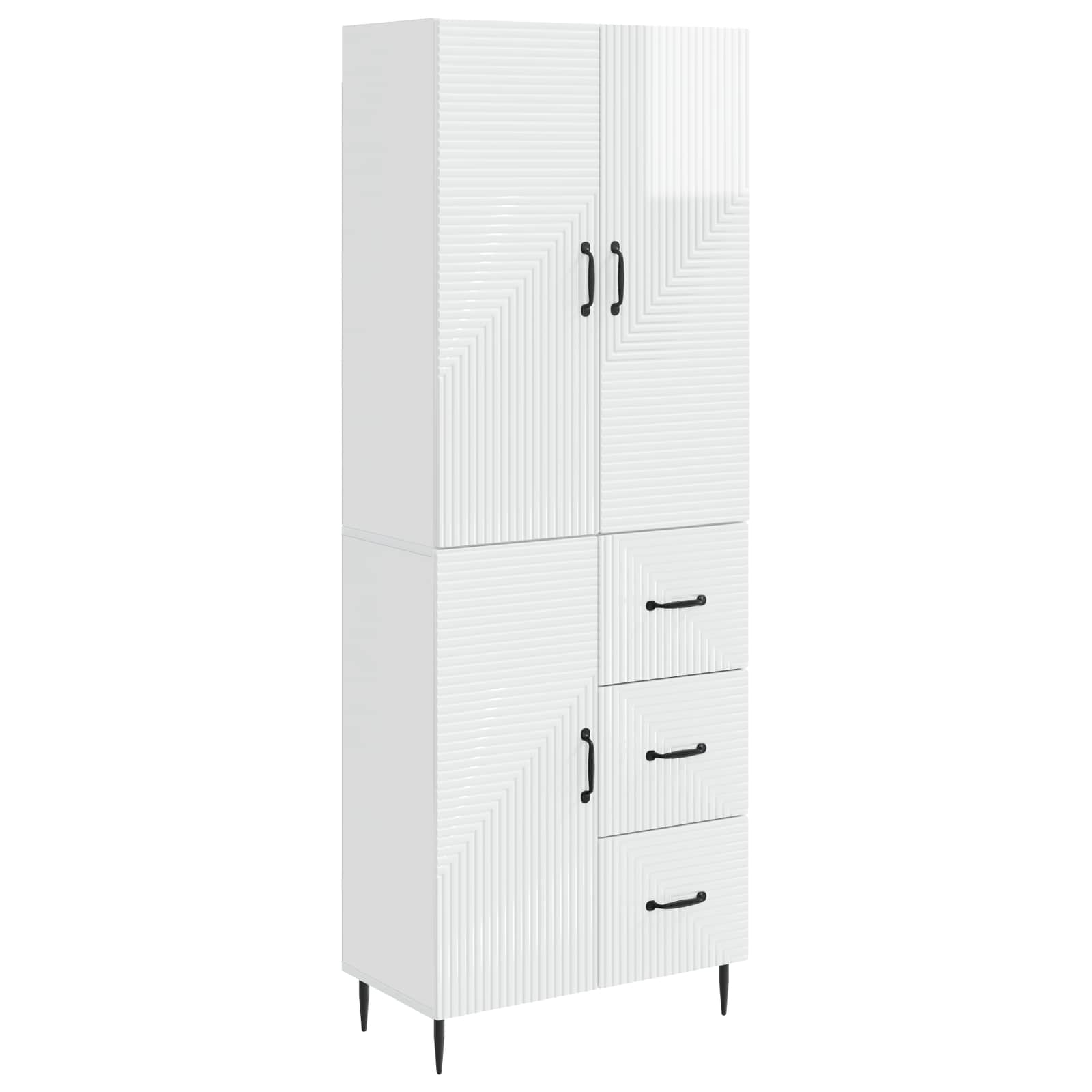 Σέτ Ντουλαπιών 2 pcs Γυαλιστερό Λευκό 66 x 34,5 x 89,5 εκ - Pakobazaar