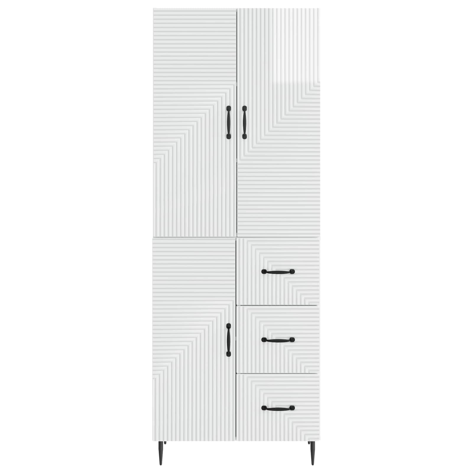 Σέτ Ντουλαπιών 2 pcs Γυαλιστερό Λευκό 66 x 34,5 x 89,5 εκ - Pakobazaar