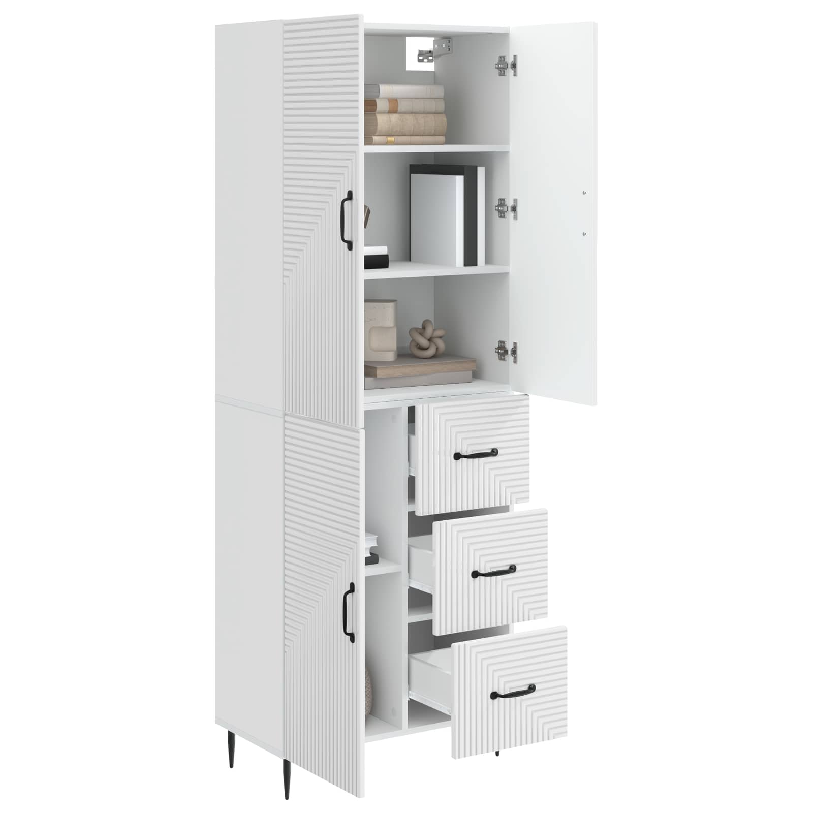 Σέτ Ντουλαπιών 2 pcs Γυαλιστερό Λευκό 66 x 34,5 x 89,5 εκ - Pakobazaar