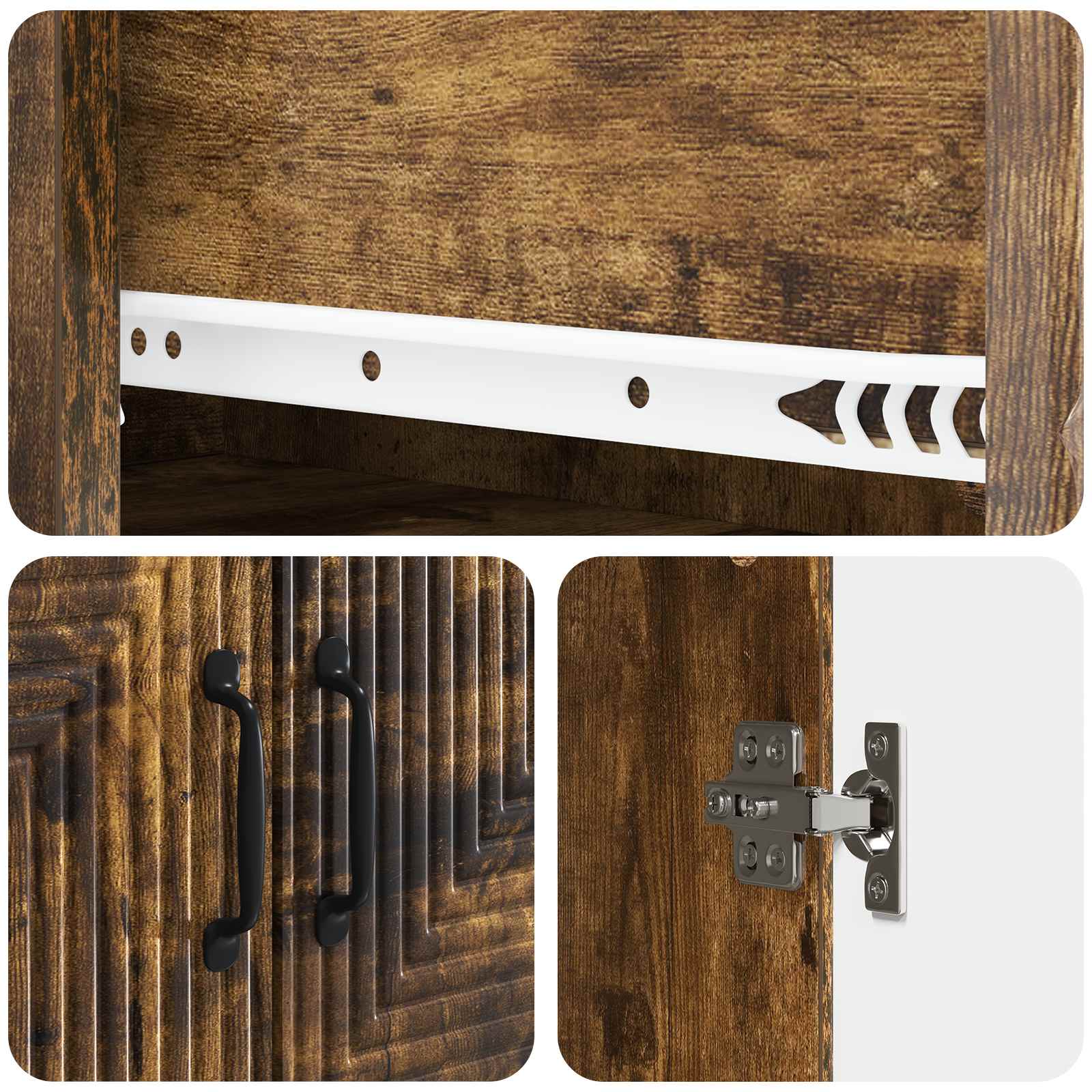 Σέτ Ντουλαπιών 2 pcs Καπνισμένο Ξύλο Δρυός 66 x 34,5 x 89,5 εκ - Pakobazaar
