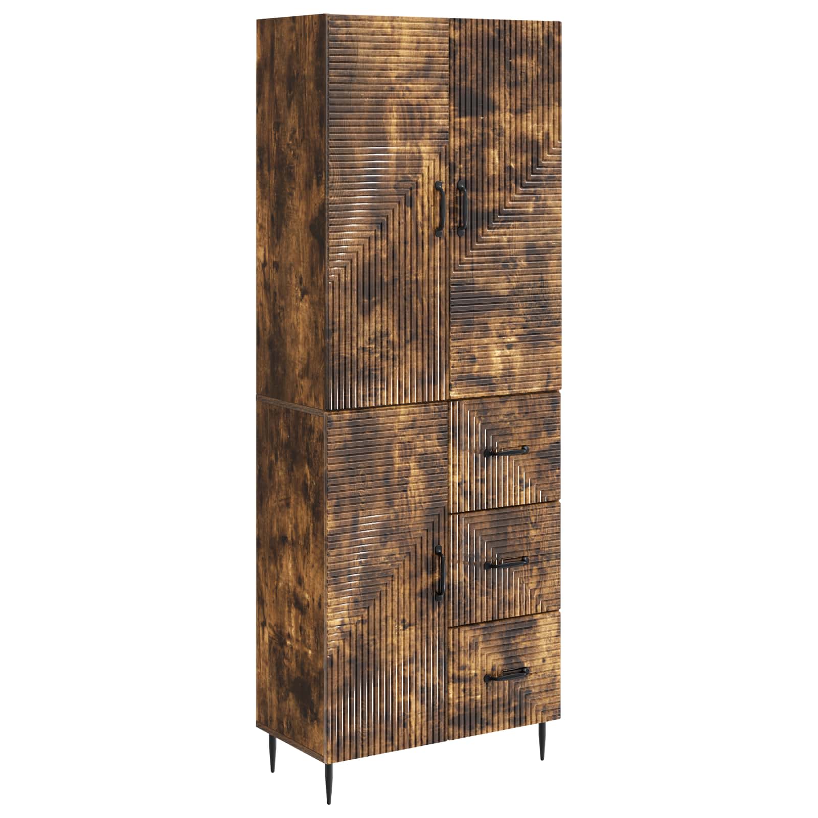 Σέτ Ντουλαπιών 2 pcs Καπνισμένο Ξύλο Δρυός 66 x 34,5 x 89,5 εκ - Pakobazaar