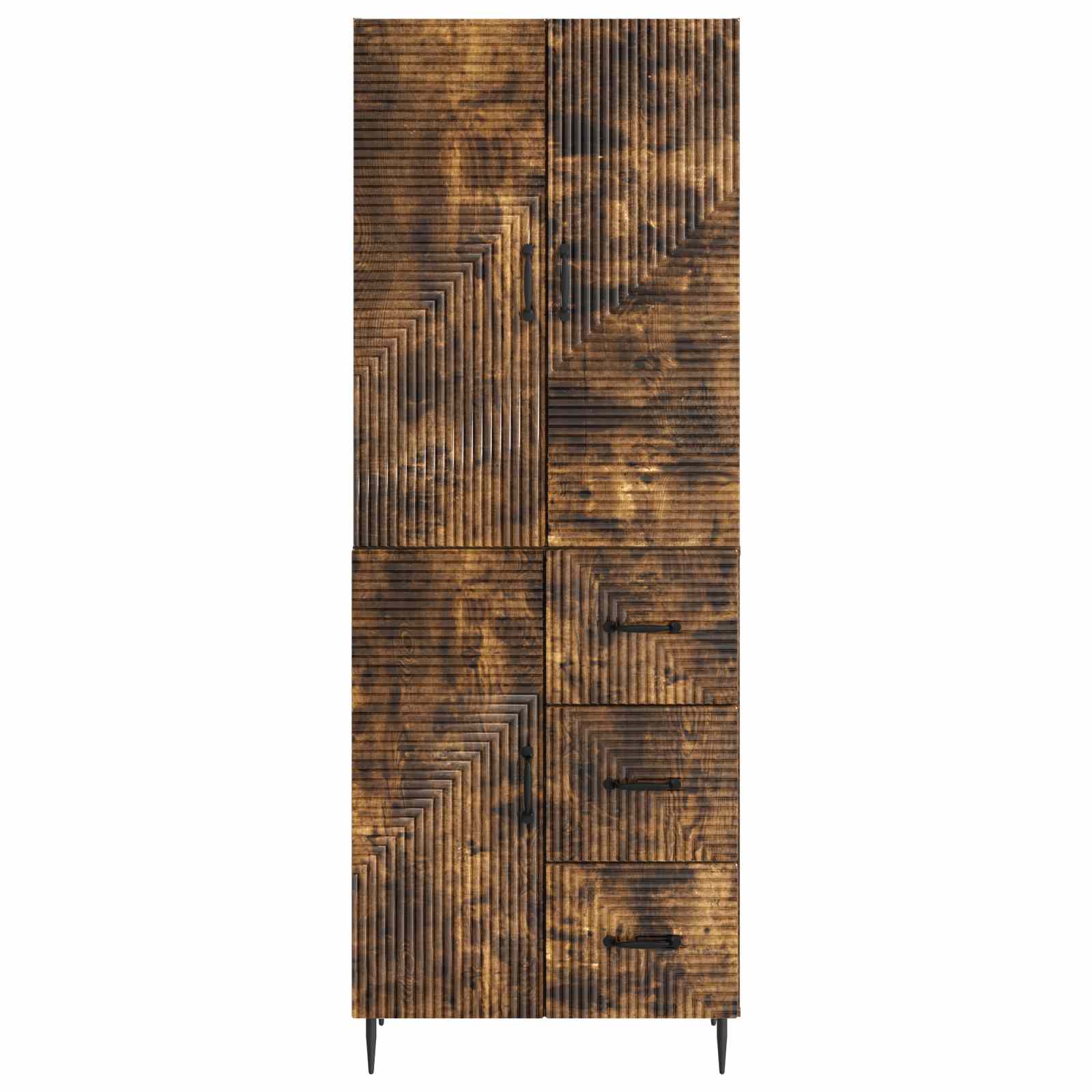 Σέτ Ντουλαπιών 2 pcs Καπνισμένο Ξύλο Δρυός 66 x 34,5 x 89,5 εκ - Pakobazaar
