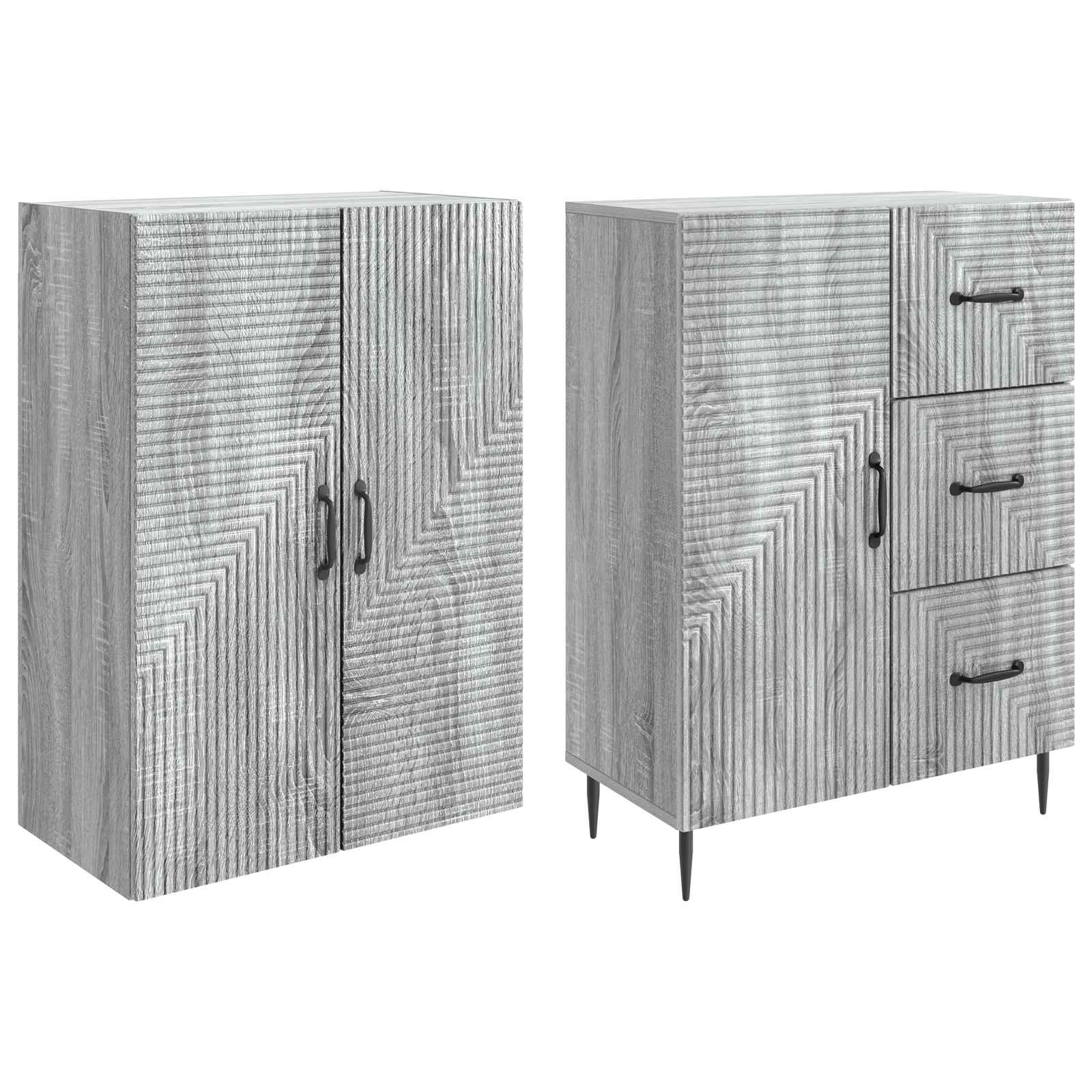Σέτ Ντουλαπιών 2 pcs Γκρι Sonoma 66 x 34,5 x 89,5 εκ - Pakobazaar