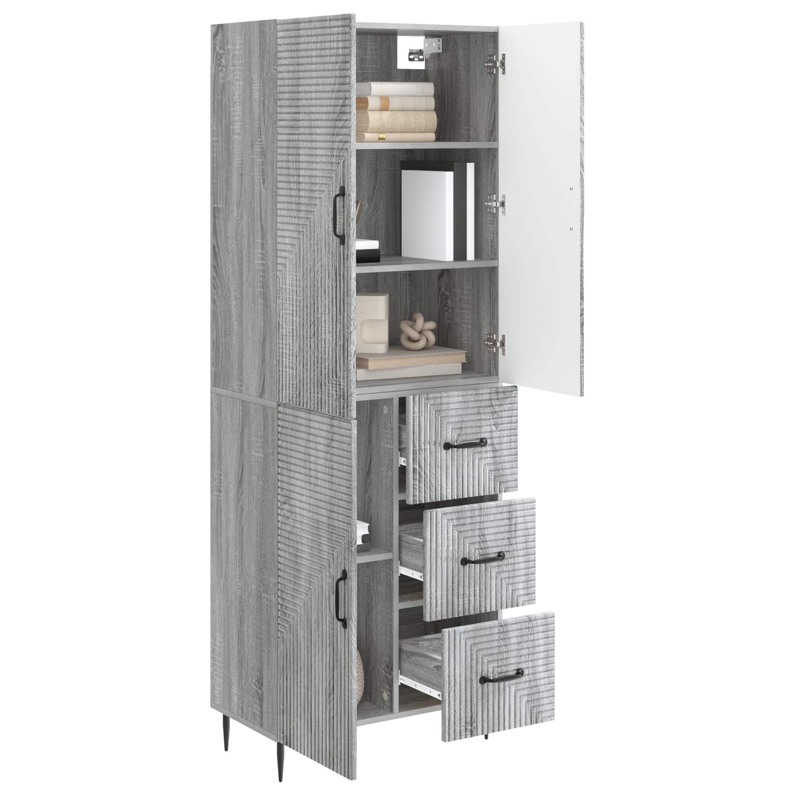 Σέτ Ντουλαπιών 2 pcs Γκρι Sonoma 66 x 34,5 x 89,5 εκ - Pakobazaar